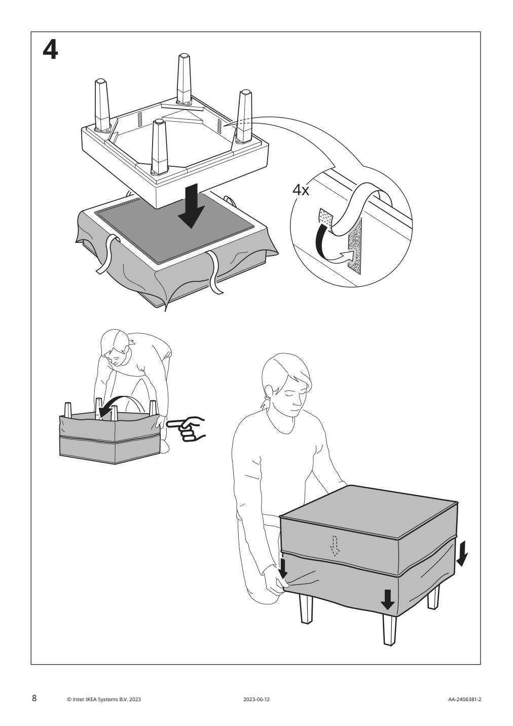 Assembly instructions for IKEA Rocksjoen ottoman frame | Page 8 - IKEA ROCKSJÖN ottoman 895.088.68