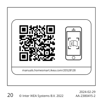 Assembly instructions for IKEA Rodret wireless dimmer power switch smart white | Page 20 - IKEA RODRET wireless dimmer/power switch 205.281.28