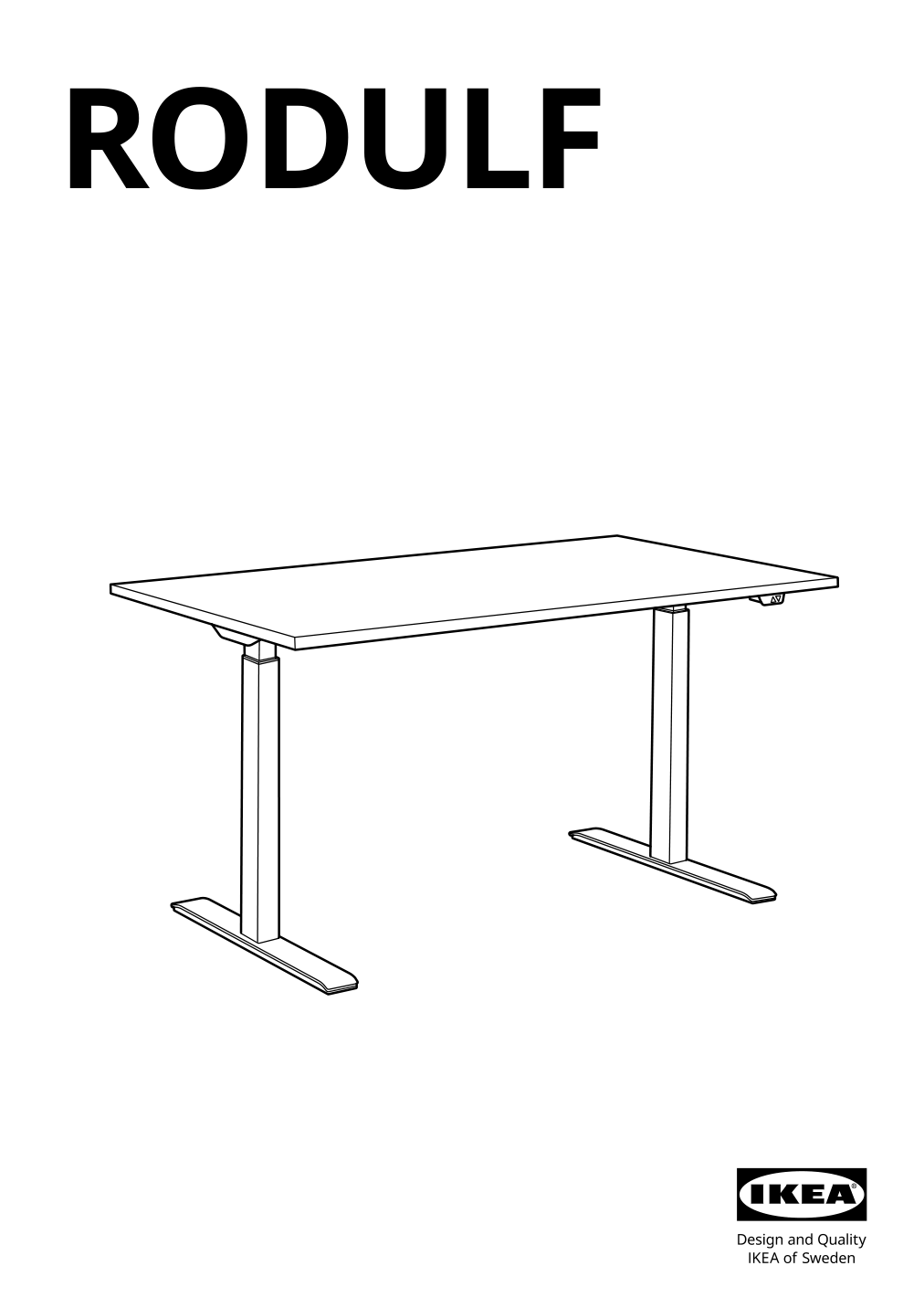 Assembly instructions for IKEA Rodulf underframe sit stand f table top white | Page 1 - IKEA RODULF desk sit/stand 993.261.70