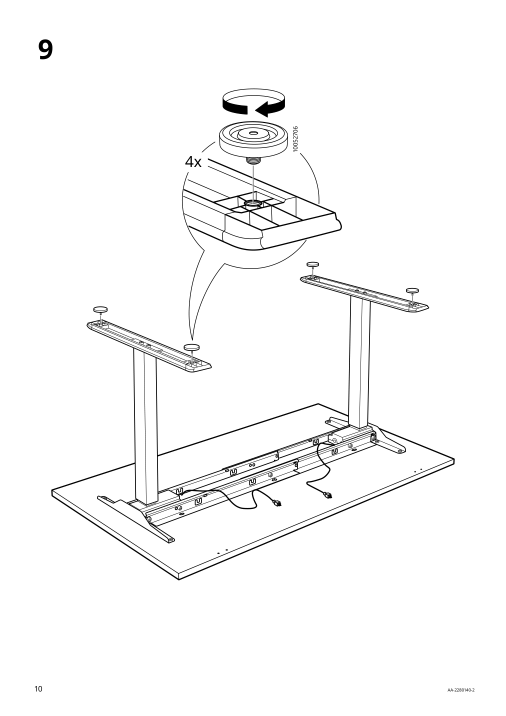 Assembly instructions for IKEA Rodulf underframe sit stand f table top white | Page 10 - IKEA RODULF underframe sit/stand f table top 604.642.90