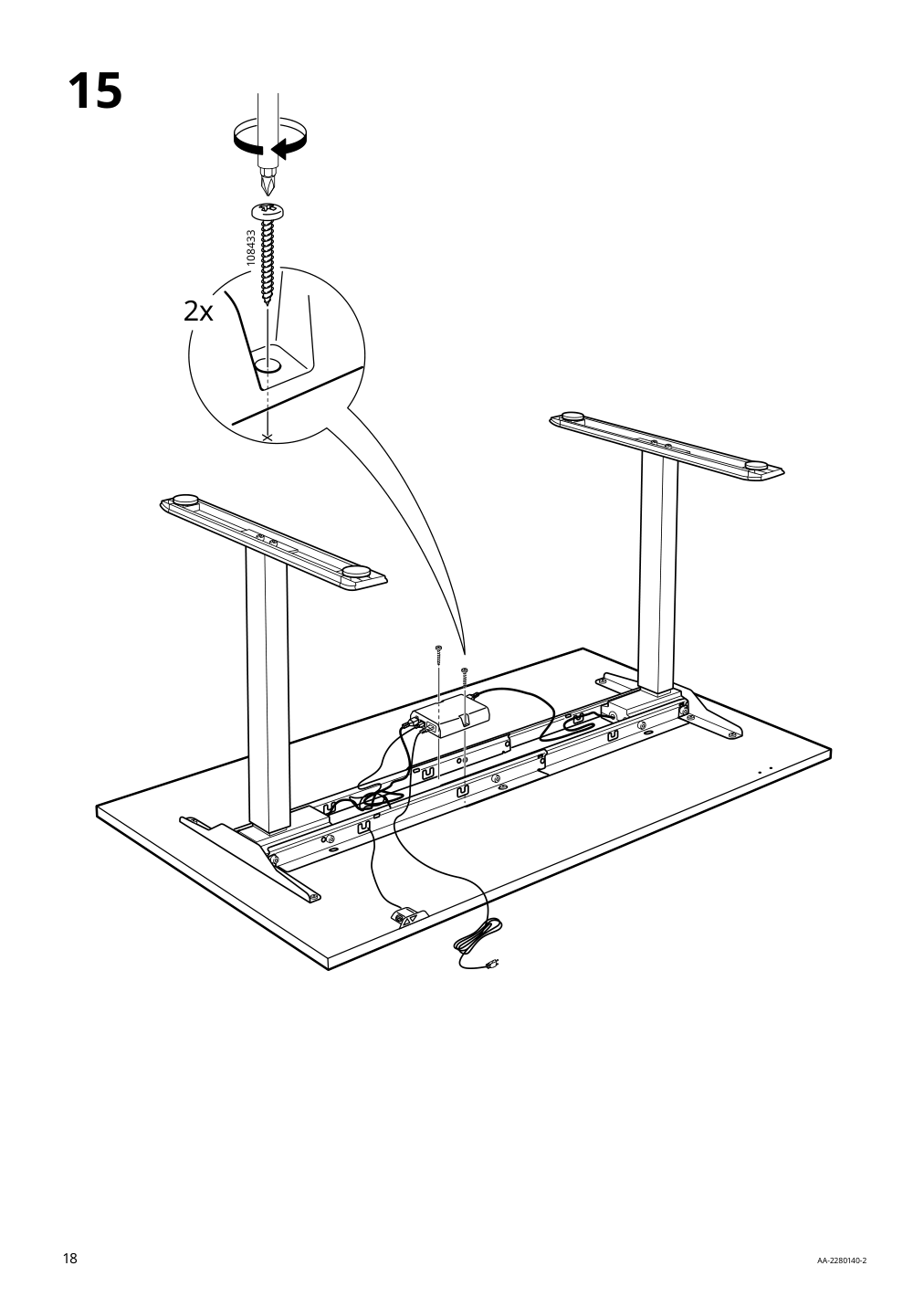 Assembly instructions for IKEA Rodulf underframe sit stand f table top white | Page 18 - IKEA RODULF desk sit/stand 993.261.70