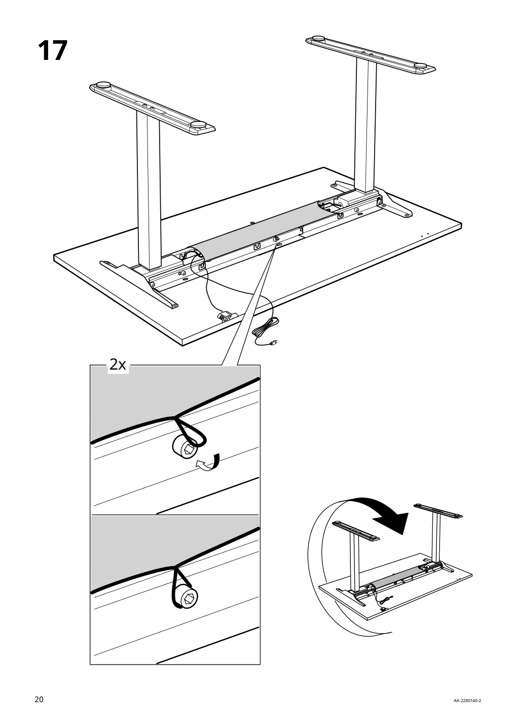 Assembly instructions for IKEA Rodulf underframe sit stand f table top white | Page 20 - IKEA RODULF desk sit/stand 993.261.70