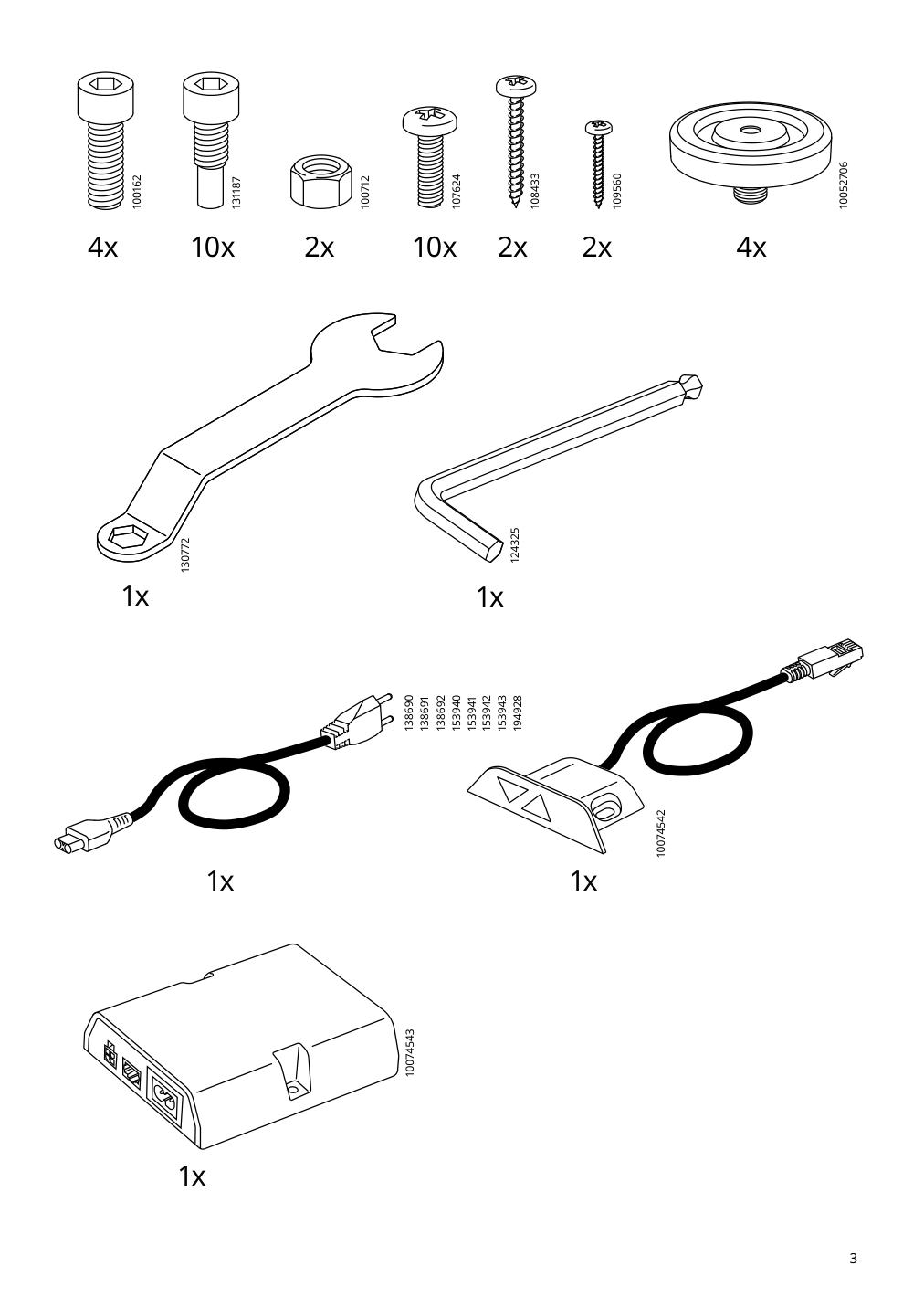 Assembly instructions for IKEA Rodulf underframe sit stand f table top white | Page 3 - IKEA RODULF underframe sit/stand f table top 604.642.90