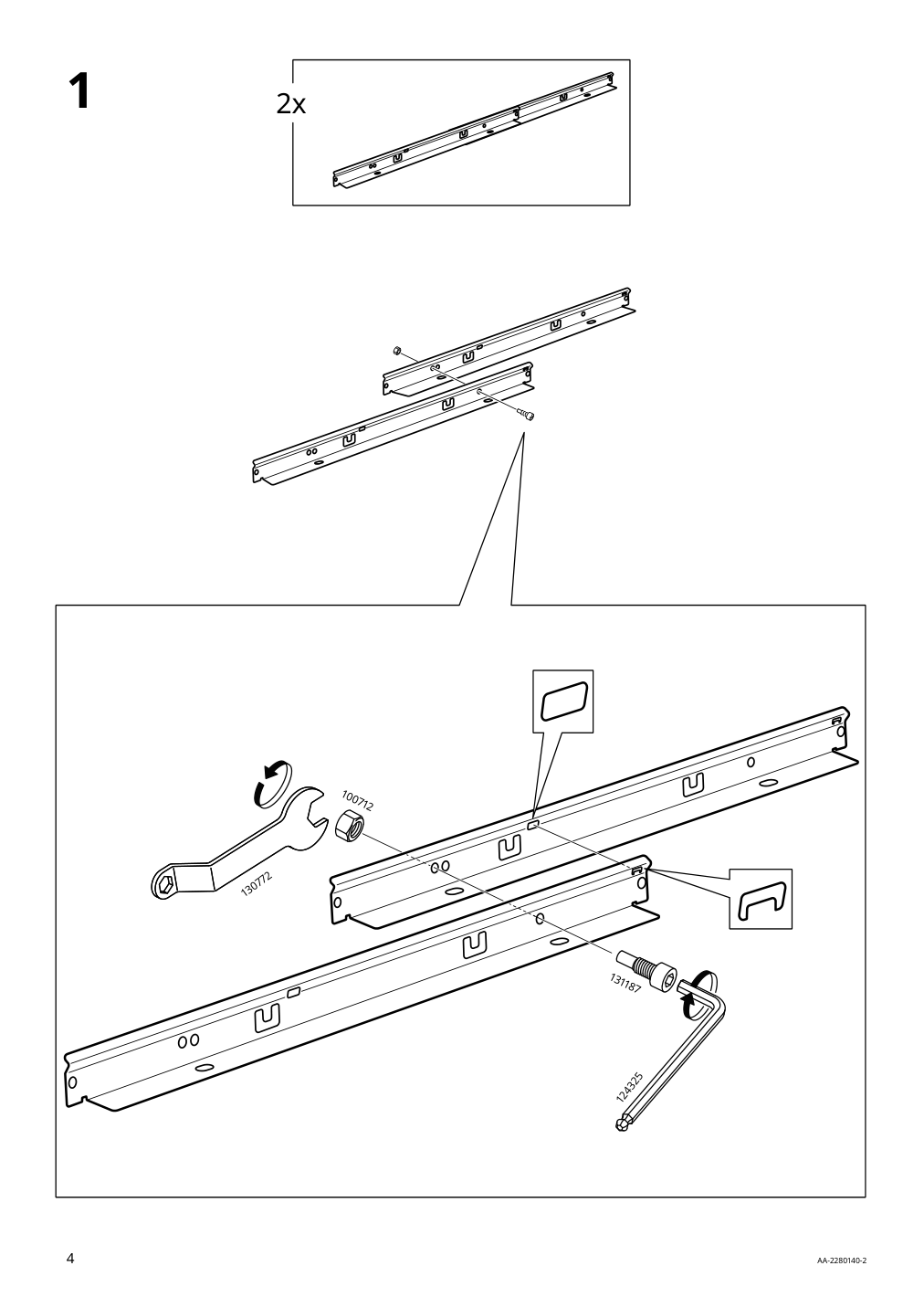 Assembly instructions for IKEA Rodulf underframe sit stand f table top white | Page 4 - IKEA RODULF desk sit/stand 993.261.70