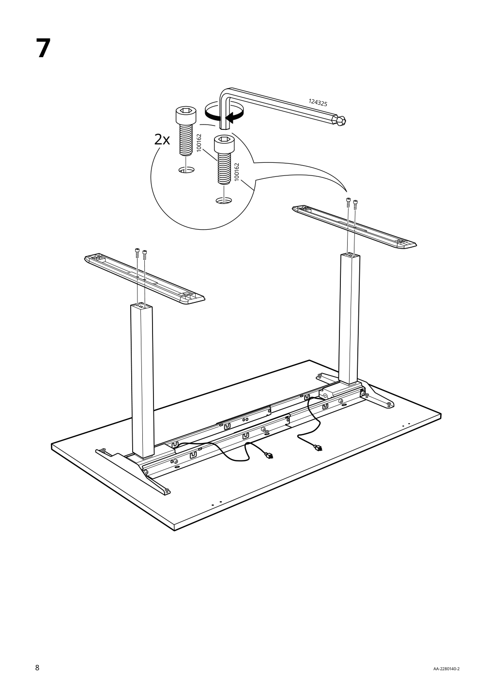 Assembly instructions for IKEA Rodulf underframe sit stand f table top white | Page 8 - IKEA RODULF underframe sit/stand f table top 604.642.90