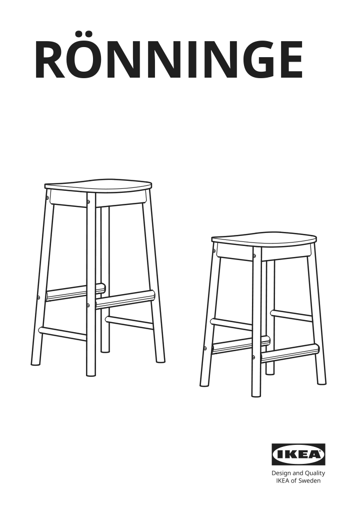 Assembly instructions for IKEA Roenninge bar stool birch | Page 1 - IKEA RÖNNINGE / RÖNNINGE bar table and 2 bar stools 694.423.31