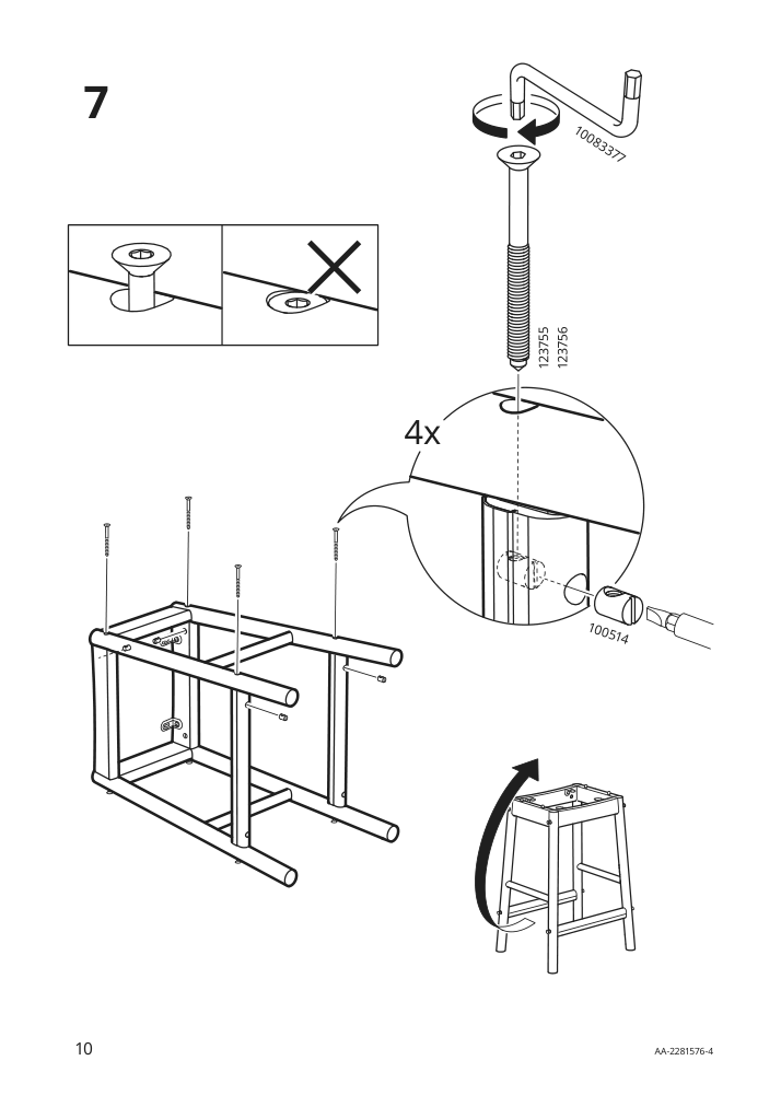 Assembly instructions for IKEA Roenninge bar stool birch | Page 10 - IKEA RÖNNINGE / RÖNNINGE bar table and 2 bar stools 694.423.31