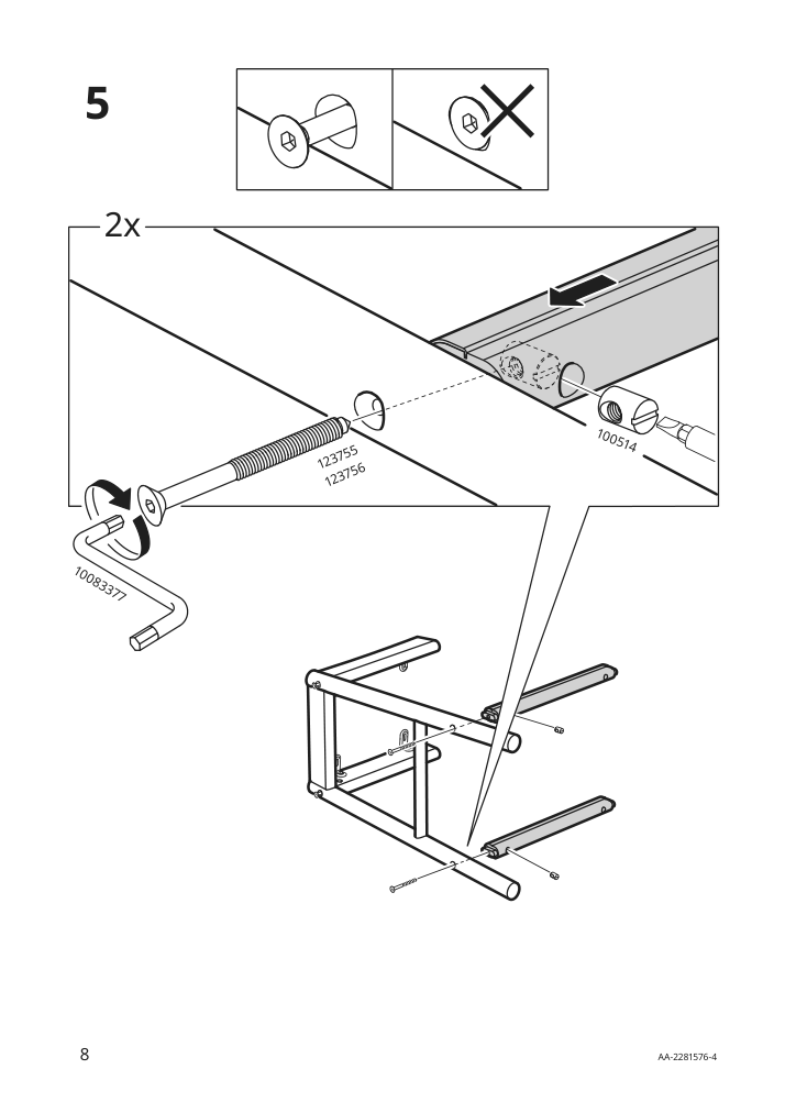 Assembly instructions for IKEA Roenninge bar stool birch | Page 8 - IKEA RÖNNINGE / RÖNNINGE bar table and 2 bar stools 694.423.31