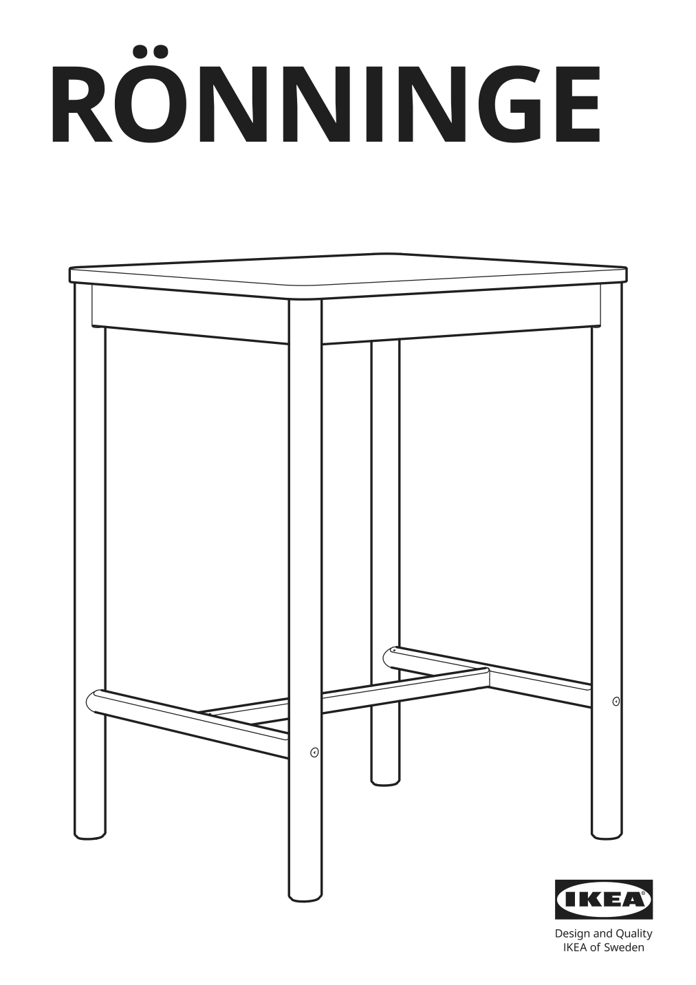 Assembly instructions for IKEA Roenninge bar table birch | Page 1 - IKEA RÖNNINGE bar table 505.112.30