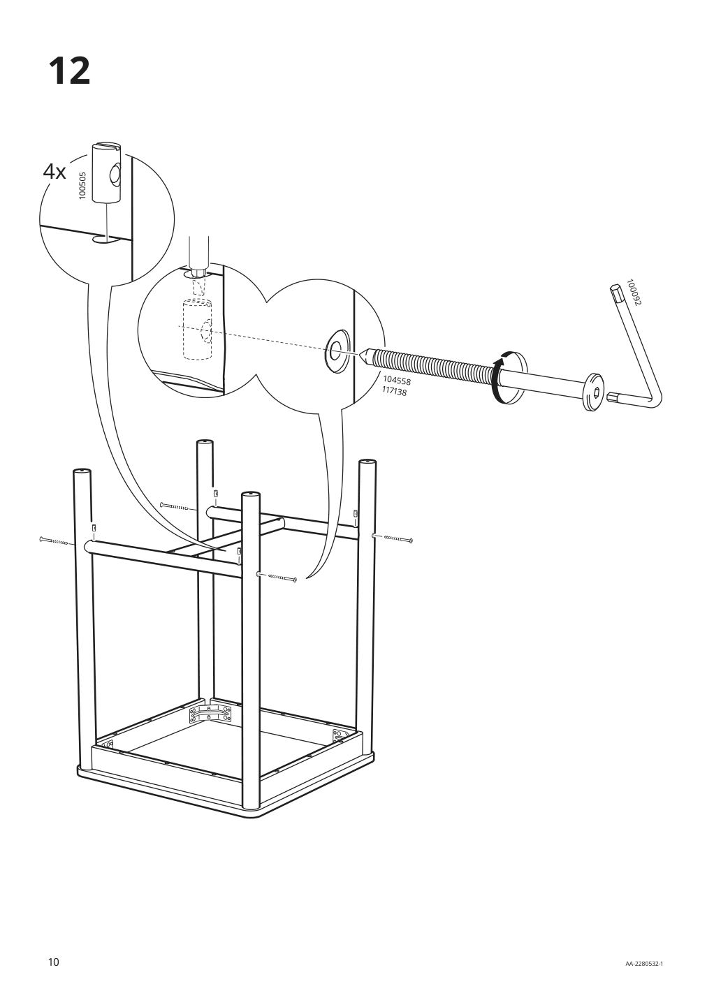 Assembly instructions for IKEA Roenninge bar table birch | Page 10 - IKEA RÖNNINGE bar table 505.112.30