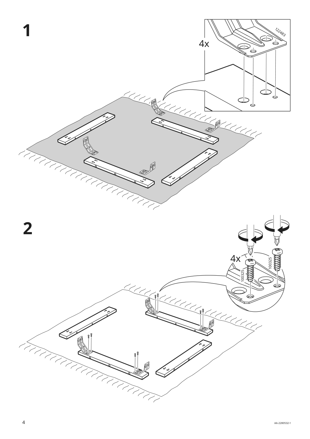 Assembly instructions for IKEA Roenninge bar table birch | Page 4 - IKEA RÖNNINGE bar table 505.112.30