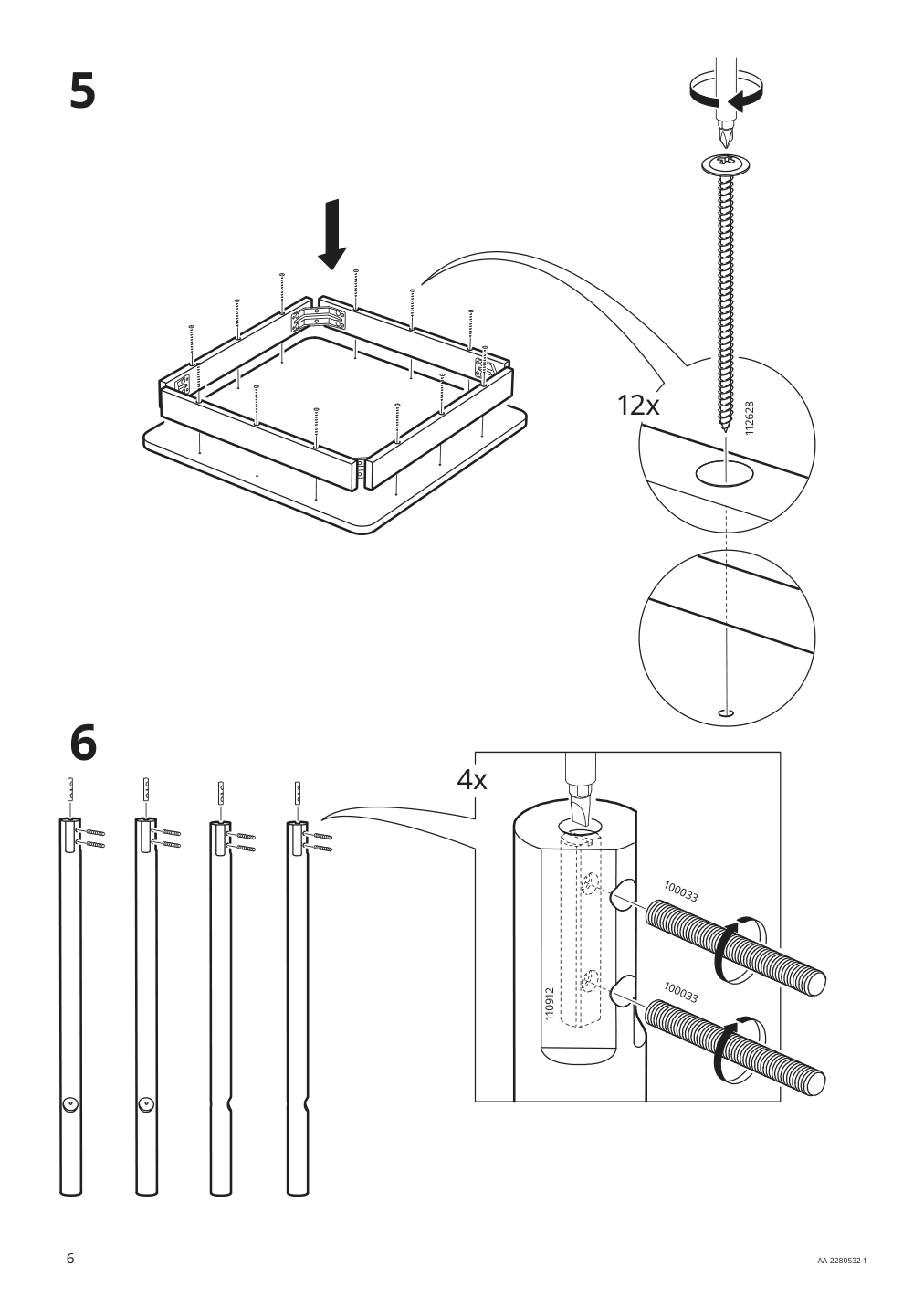 Assembly instructions for IKEA Roenninge bar table birch | Page 6 - IKEA RÖNNINGE bar table 505.112.30