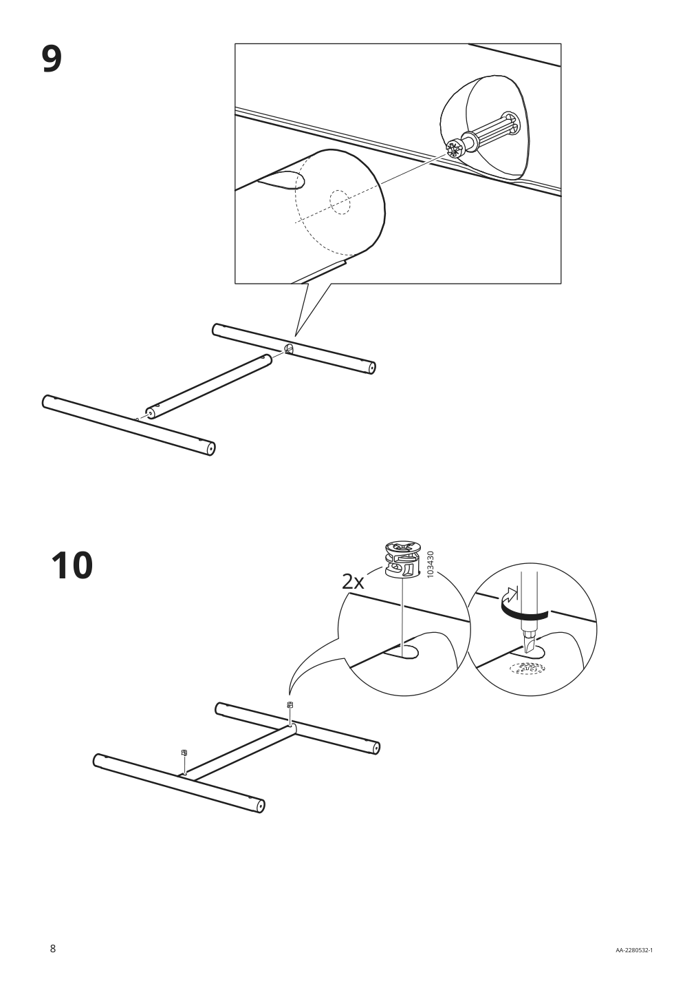 Assembly instructions for IKEA Roenninge bar table birch | Page 8 - IKEA RÖNNINGE bar table 505.112.30