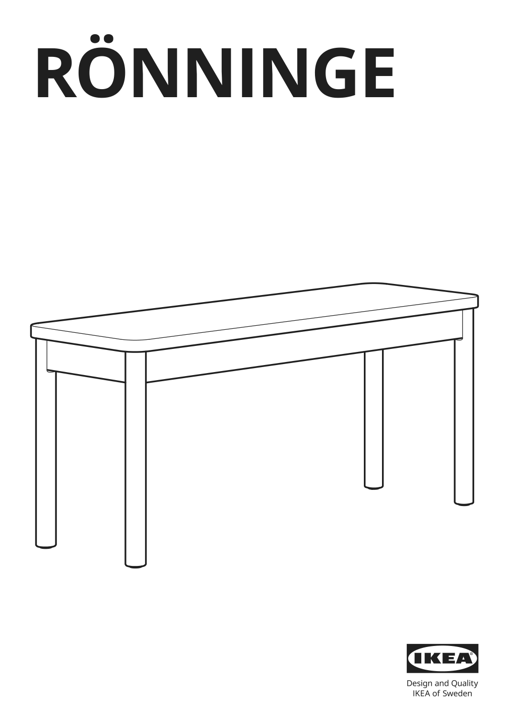 Assembly instructions for IKEA Roenninge bench birch | Page 1 - IKEA RÖNNINGE / RÖNNINGE table with 2 chairs and bench 794.291.88