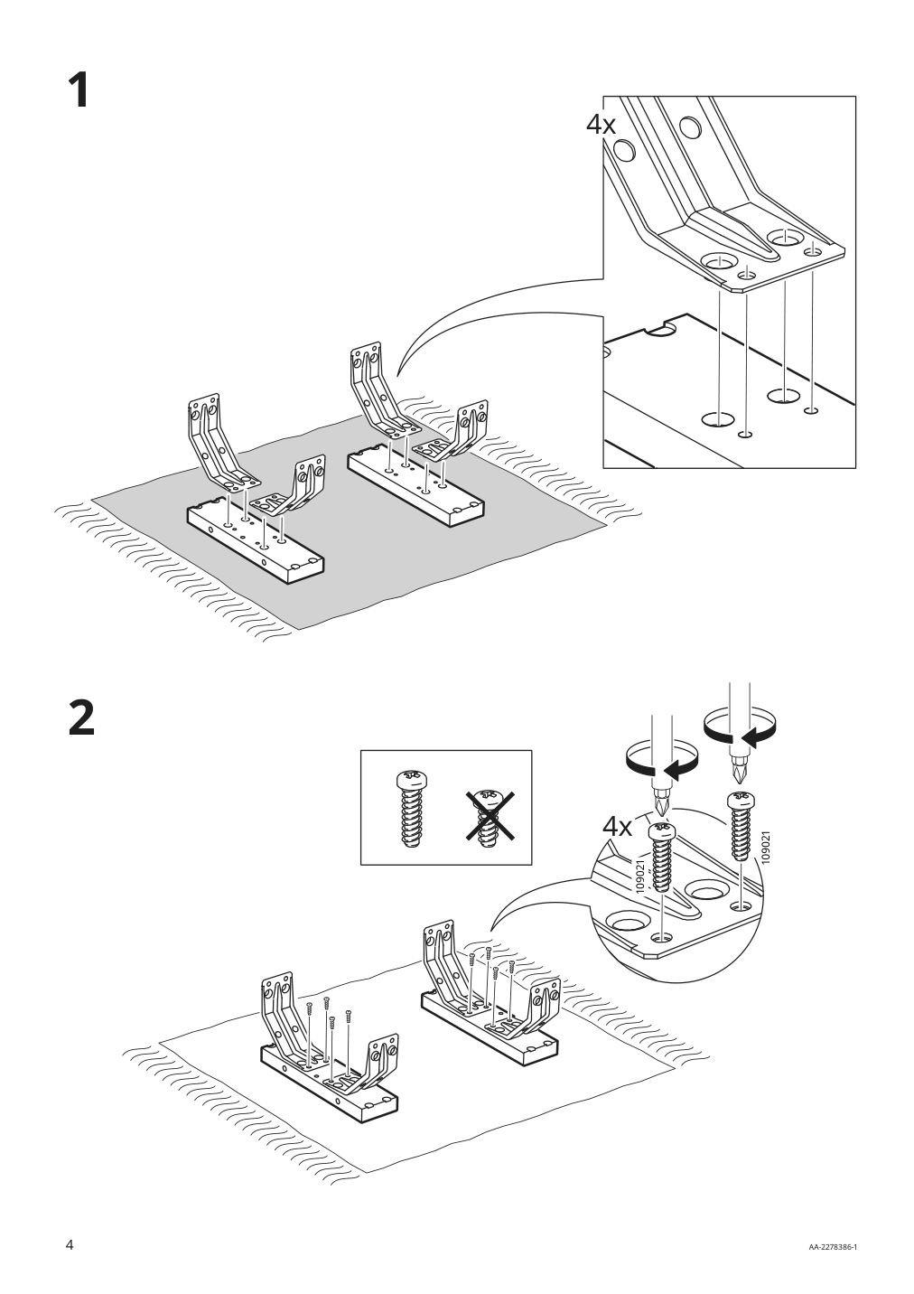 Assembly instructions for IKEA Roenninge bench birch | Page 4 - IKEA RÖNNINGE / RÖNNINGE table with 2 chairs and bench 794.291.88