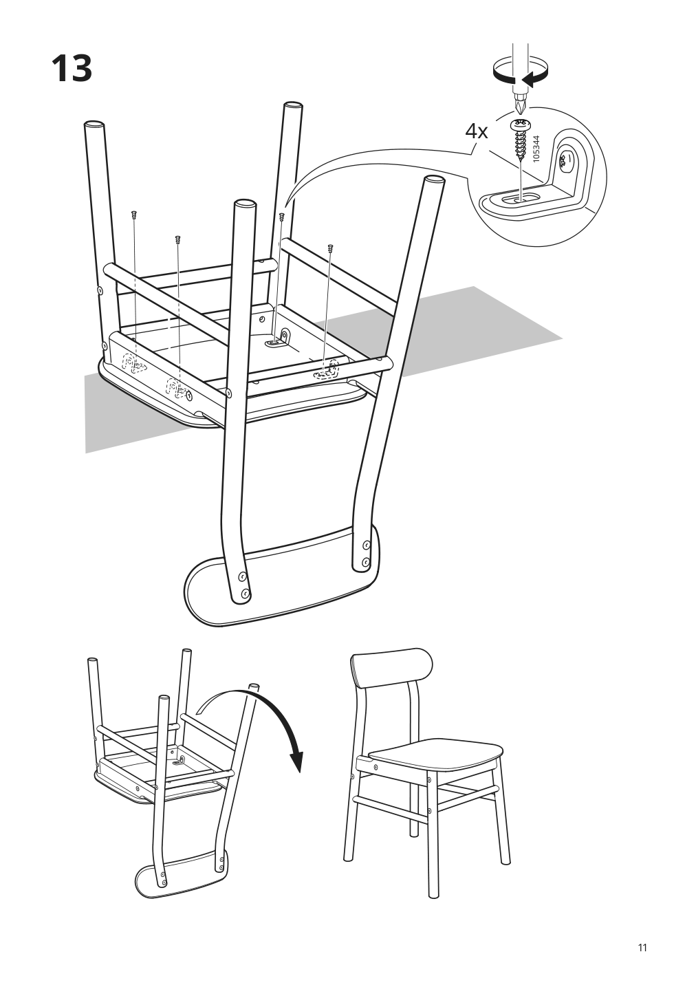 Assembly instructions for IKEA Roenninge chair birch | Page 11 - IKEA RÖNNINGE / RÖNNINGE table and 4 chairs 994.290.45