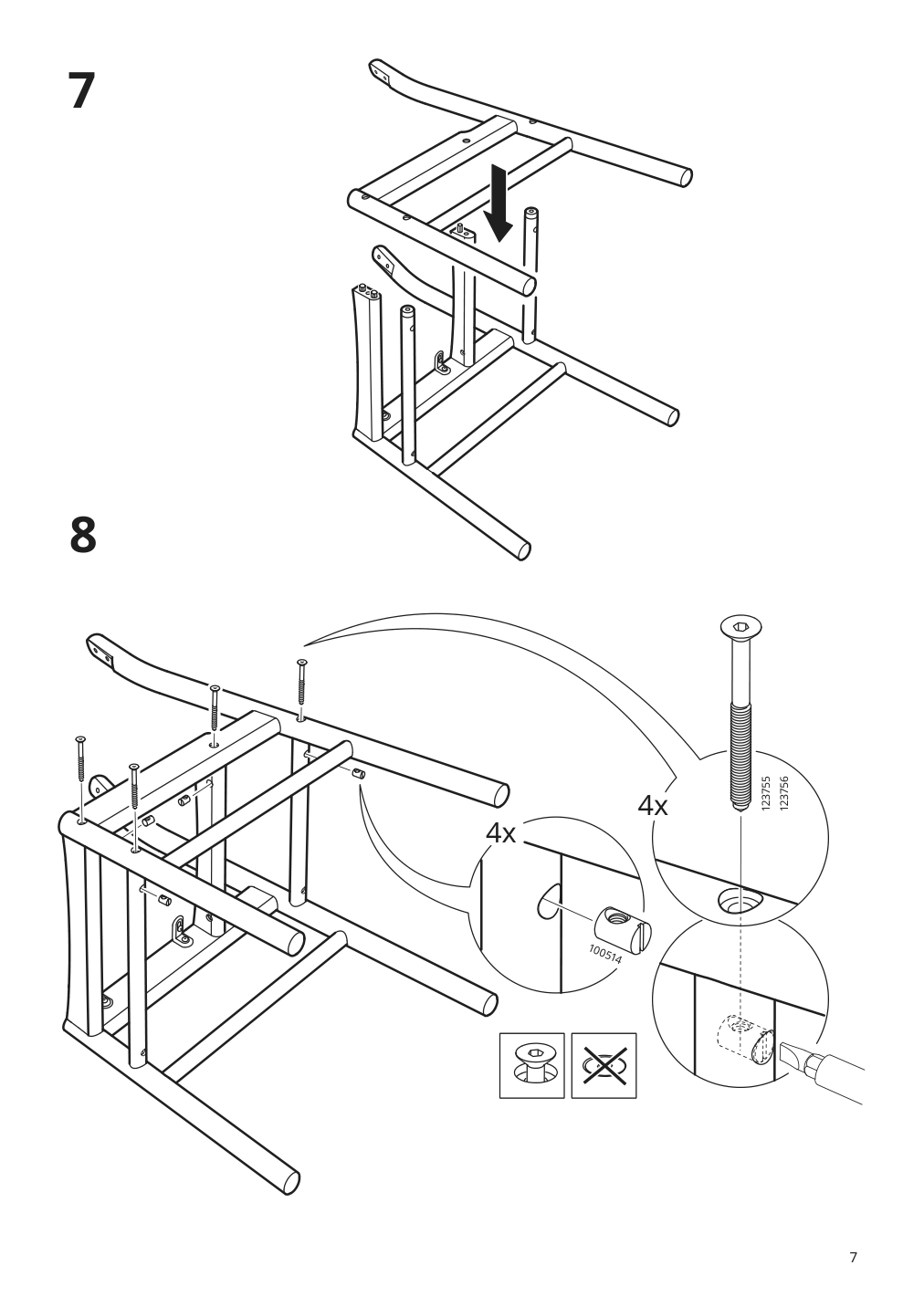 Assembly instructions for IKEA Roenninge chair birch | Page 7 - IKEA RÖNNINGE / RÖNNINGE table and 4 chairs 793.887.67