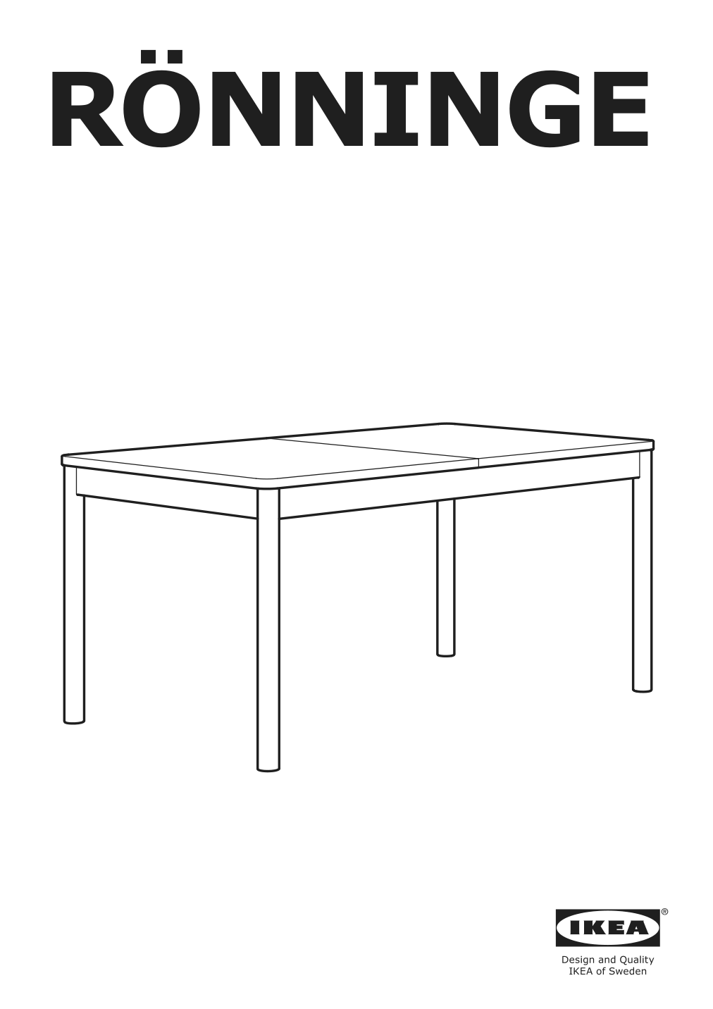 Assembly instructions for IKEA Roenninge extendable table birch | Page 1 - IKEA RÖNNINGE / NILSOVE table and 4 chairs 194.290.92