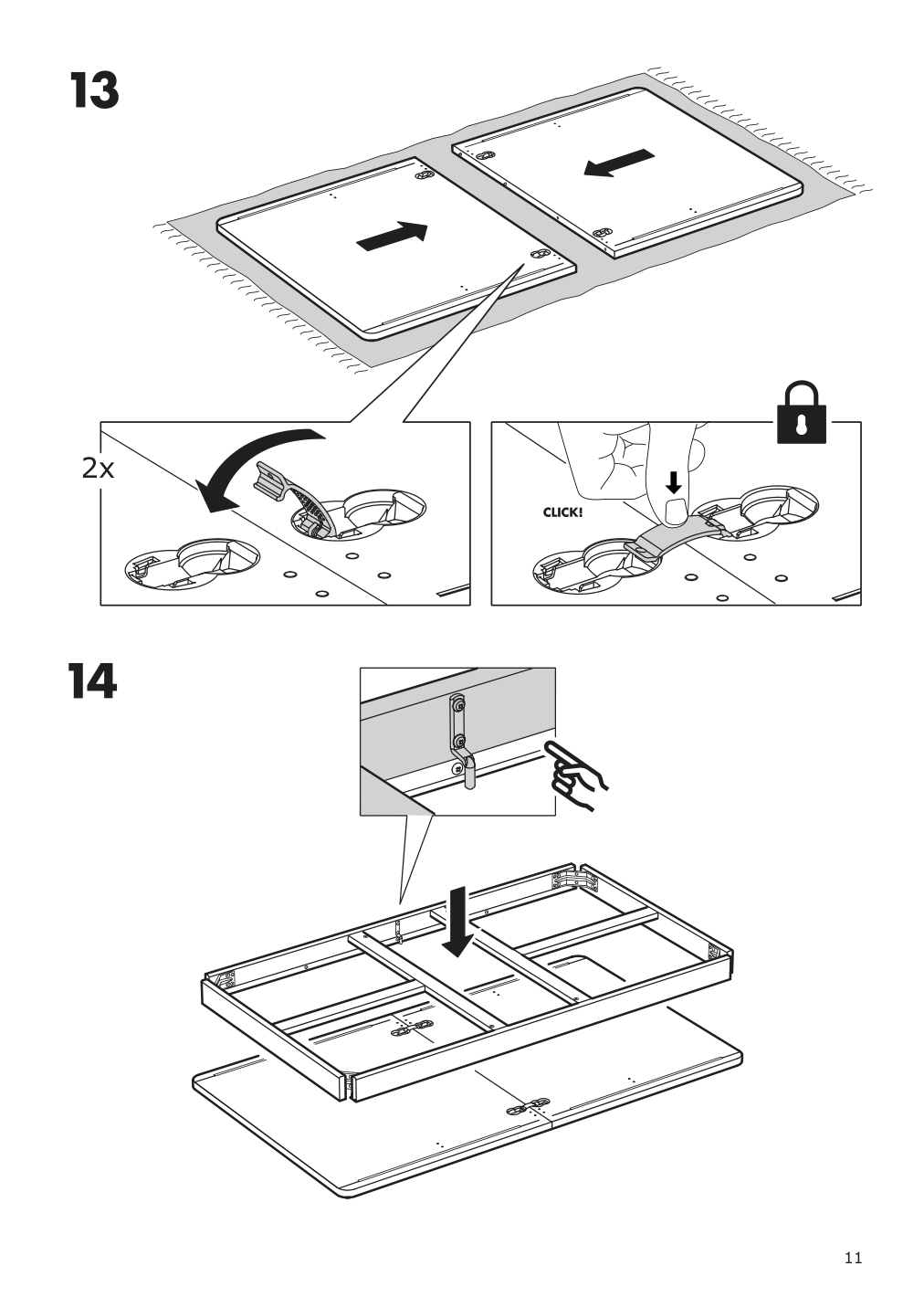 Assembly instructions for IKEA Roenninge extendable table birch | Page 11 - IKEA RÖNNINGE extendable table 504.160.30