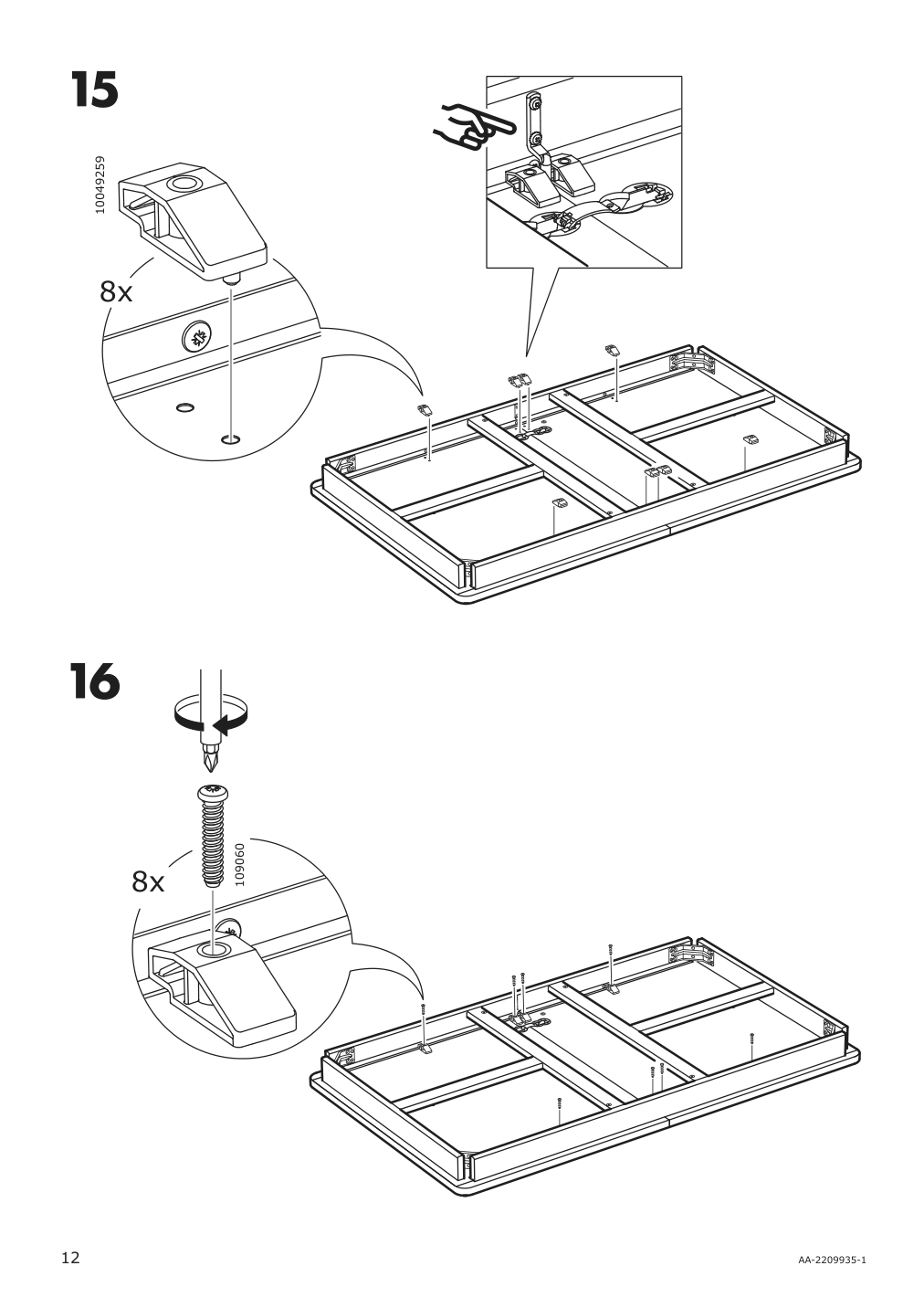 Assembly instructions for IKEA Roenninge extendable table birch | Page 12 - IKEA RÖNNINGE / LISABO table and 4 chairs 693.900.30