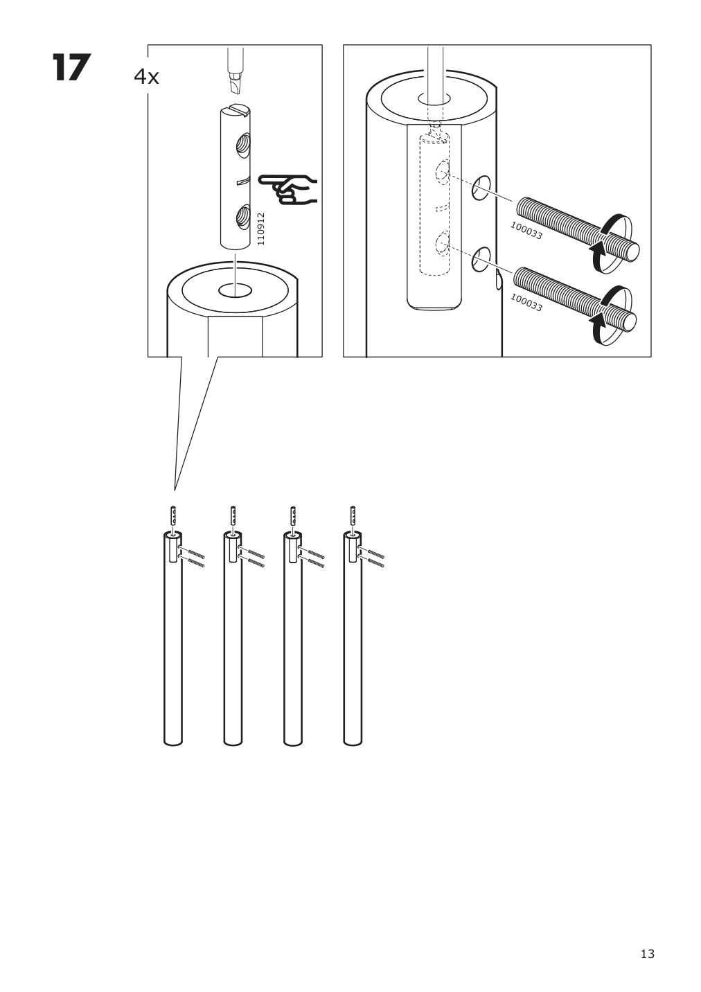 Assembly instructions for IKEA Roenninge extendable table birch | Page 13 - IKEA RÖNNINGE / ODGER table and 4 chairs 894.290.84