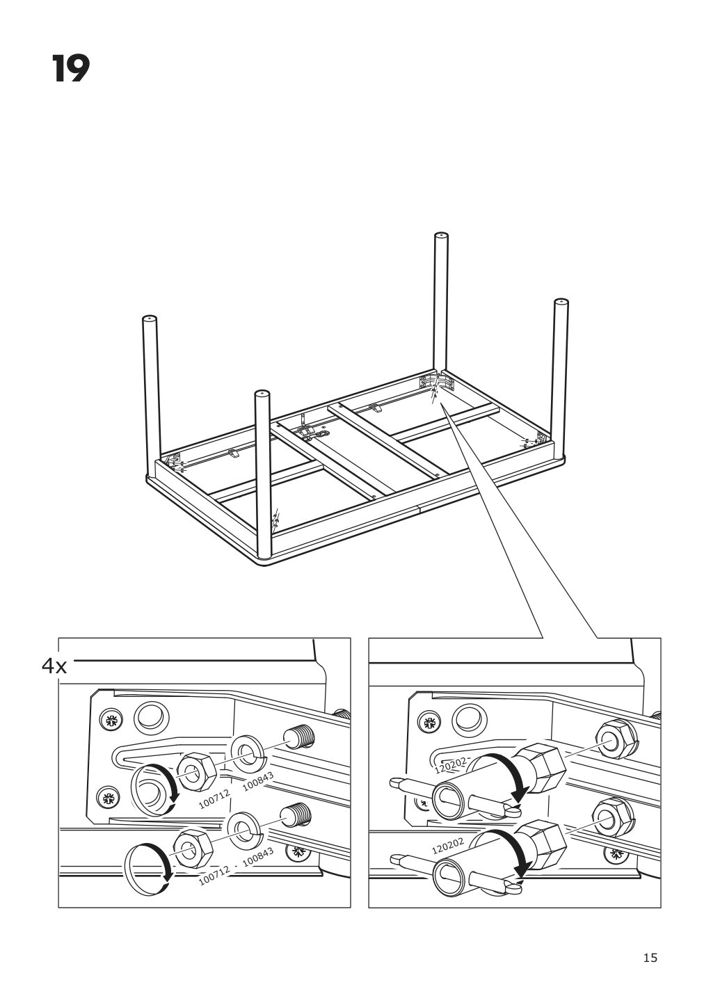 Assembly instructions for IKEA Roenninge extendable table birch | Page 15 - IKEA RÖNNINGE / LISABO table and 4 chairs 693.900.30