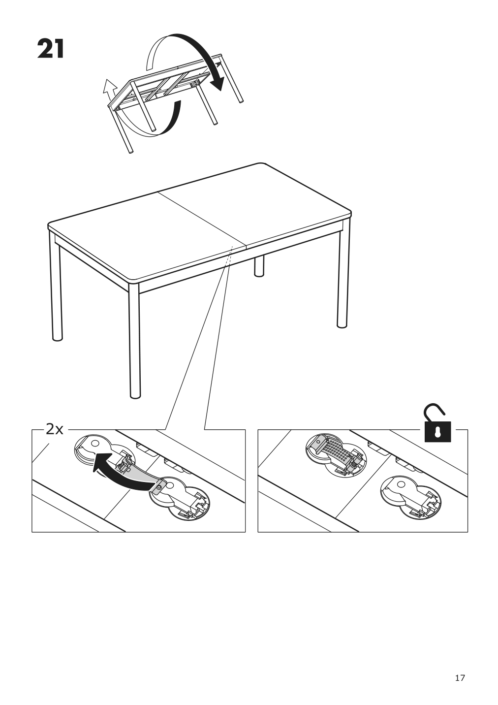 Assembly instructions for IKEA Roenninge extendable table birch | Page 17 - IKEA RÖNNINGE / LISABO table and 4 chairs 693.900.30