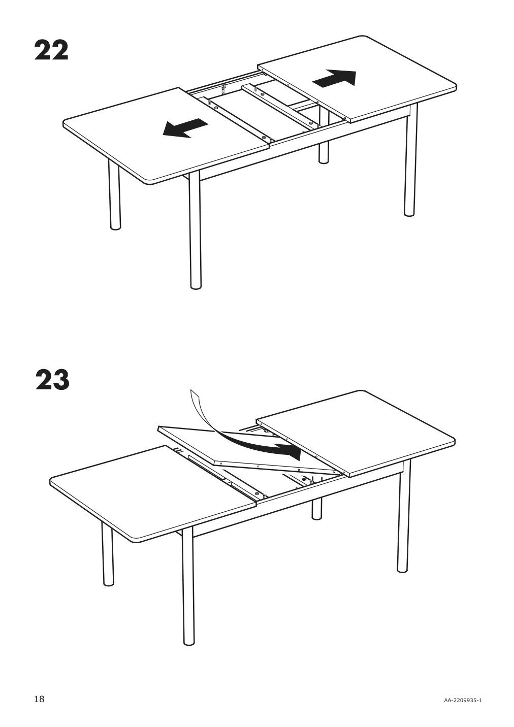 Assembly instructions for IKEA Roenninge extendable table birch | Page 18 - IKEA RÖNNINGE extendable table 504.160.30