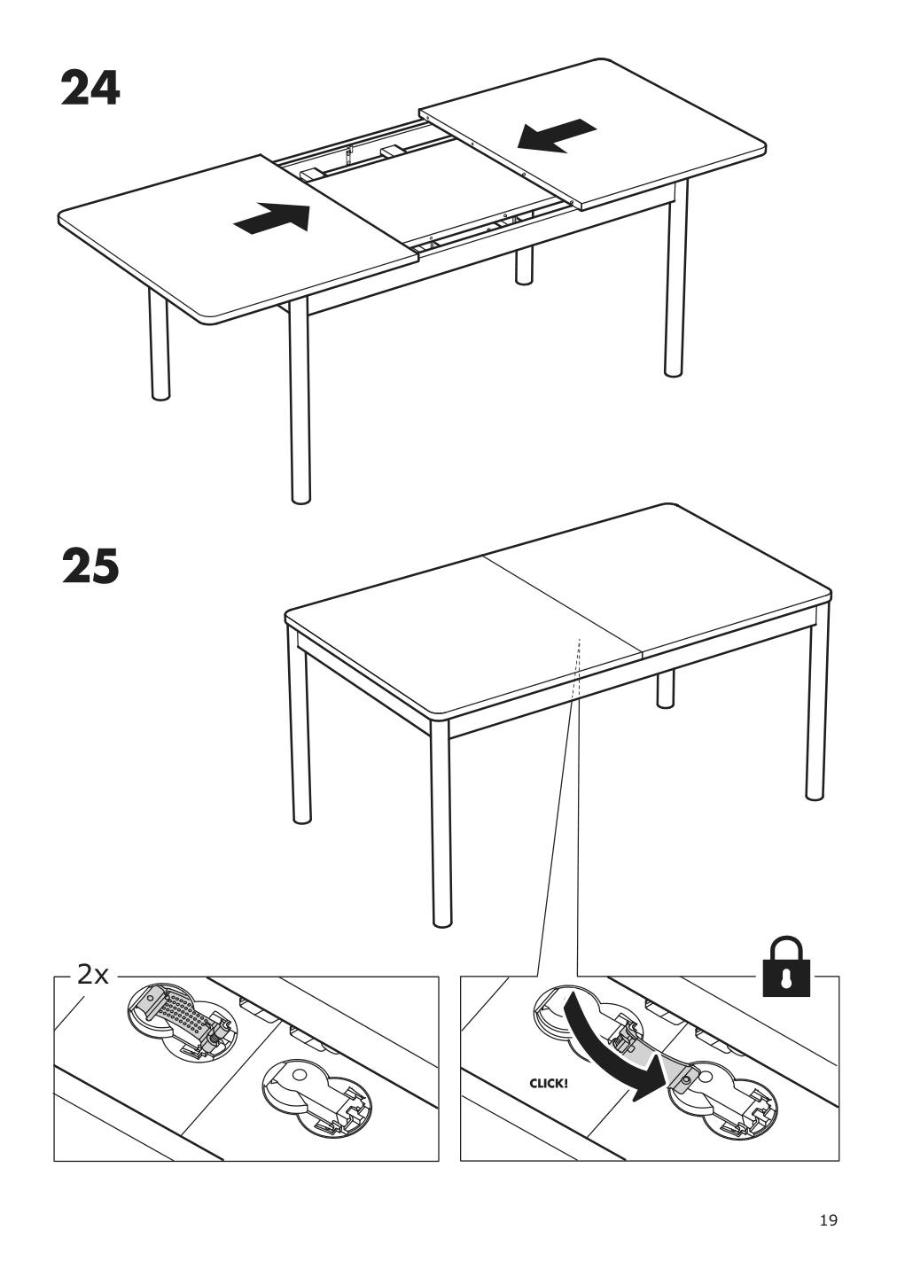 Assembly instructions for IKEA Roenninge extendable table birch | Page 19 - IKEA RÖNNINGE / LISABO table and 4 chairs 693.900.30