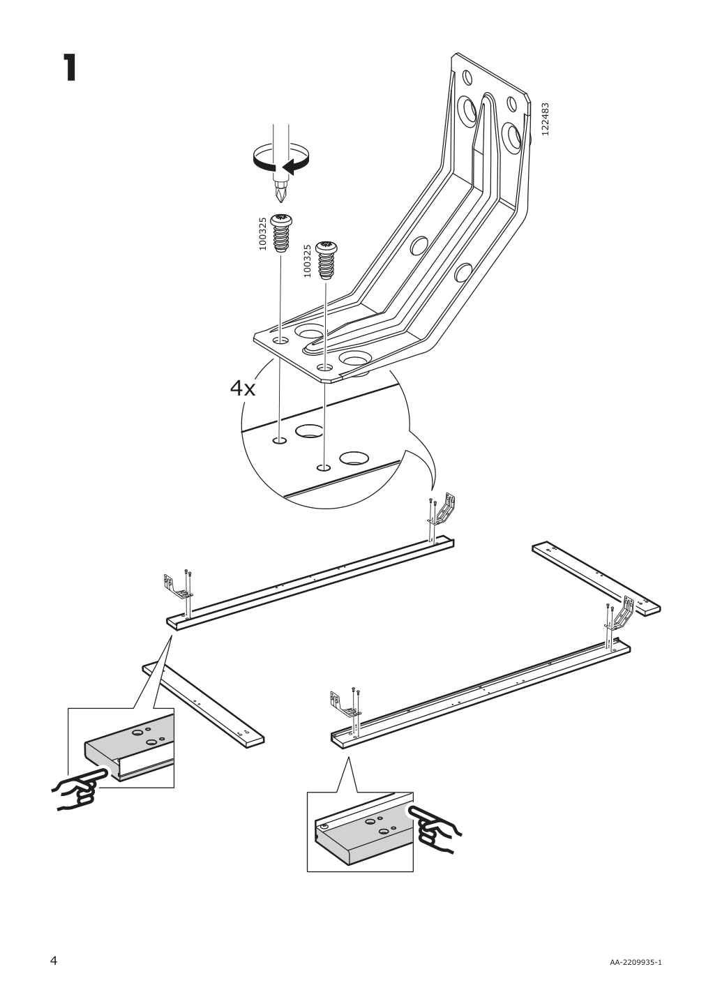 Assembly instructions for IKEA Roenninge extendable table birch | Page 4 - IKEA RÖNNINGE / LISABO table and 4 chairs 693.900.30