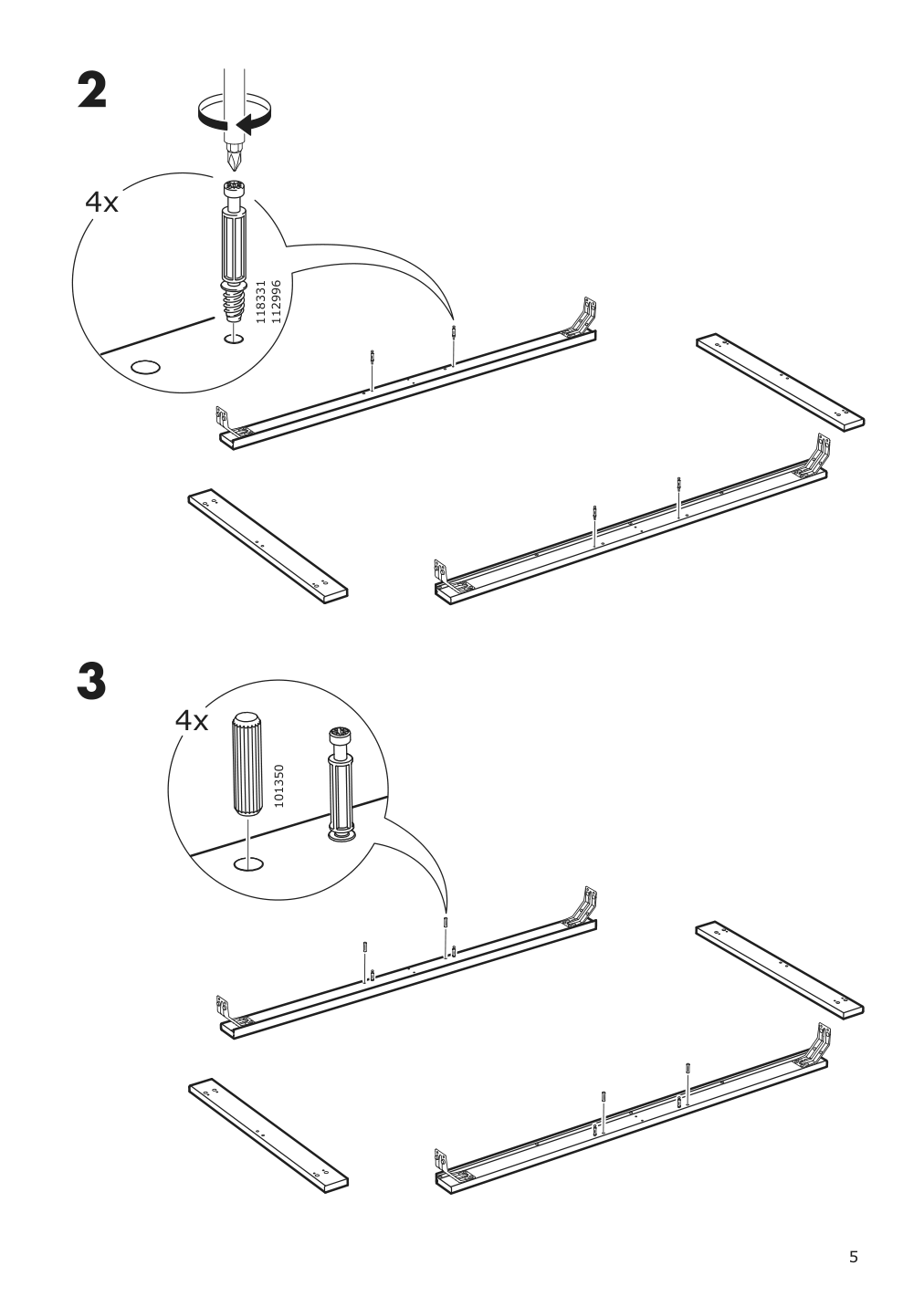 Assembly instructions for IKEA Roenninge extendable table birch | Page 5 - IKEA RÖNNINGE / NILSOVE table and 4 chairs 194.290.92