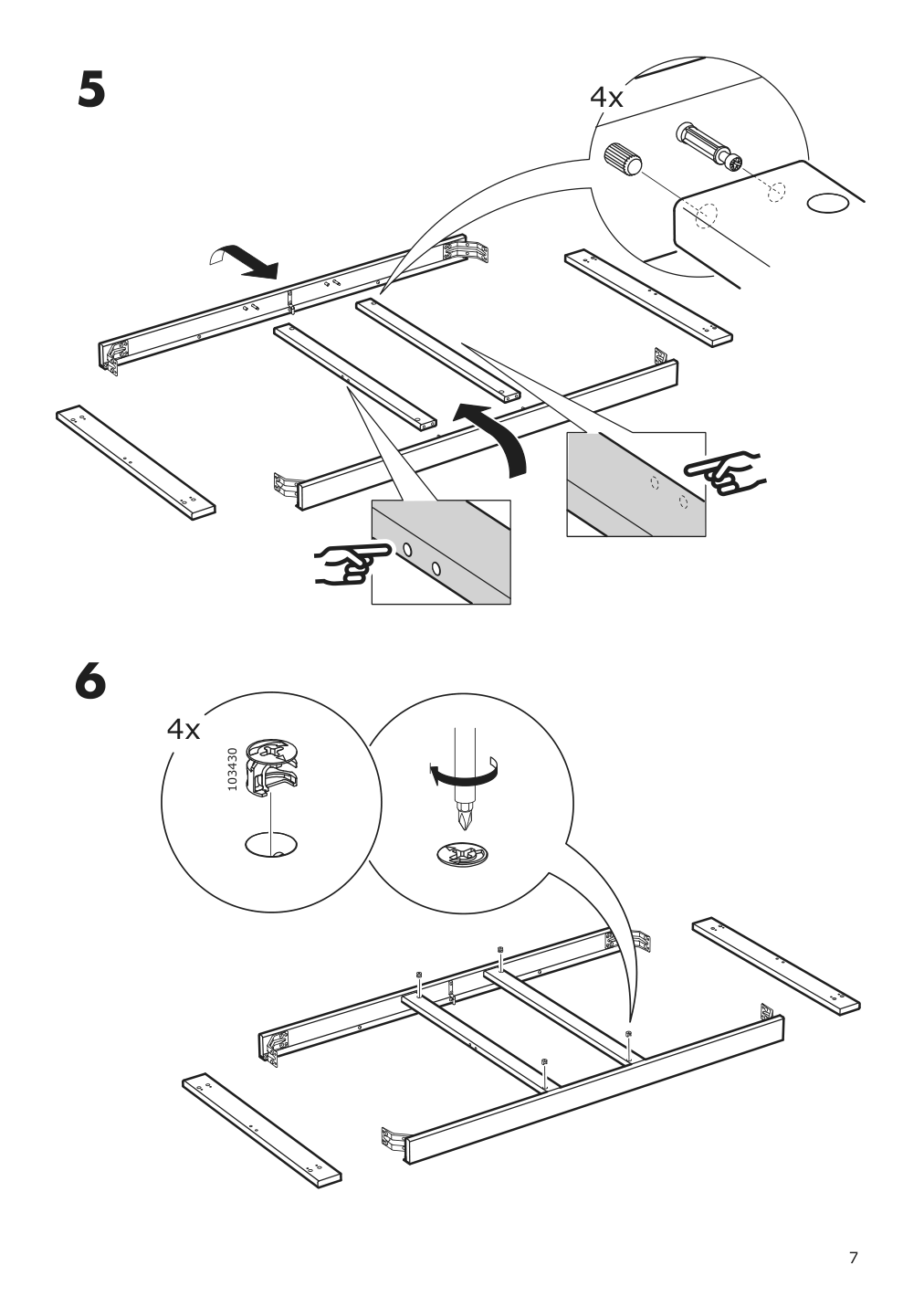 Assembly instructions for IKEA Roenninge extendable table birch | Page 7 - IKEA RÖNNINGE extendable table 504.160.30