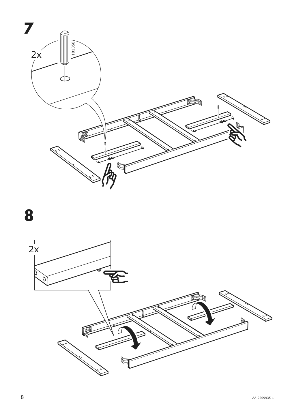 Assembly instructions for IKEA Roenninge extendable table birch | Page 8 - IKEA RÖNNINGE extendable table 504.160.30