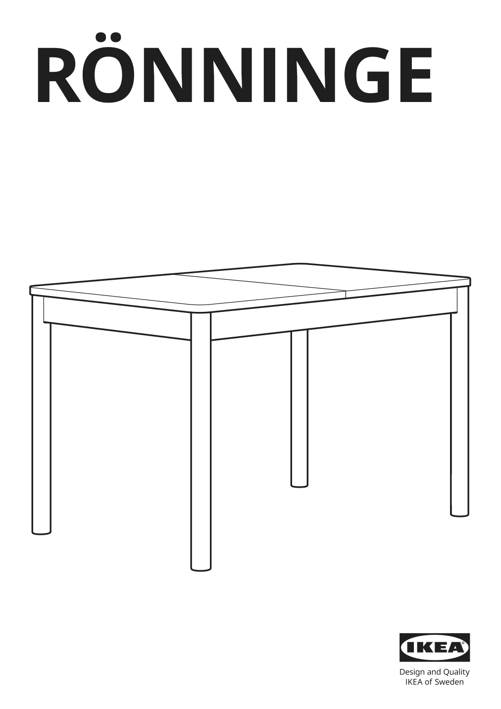 Assembly instructions for IKEA Roenninge extendable table birch | Page 1 - IKEA RÖNNINGE / LISABO table and 4 chairs 694.290.56