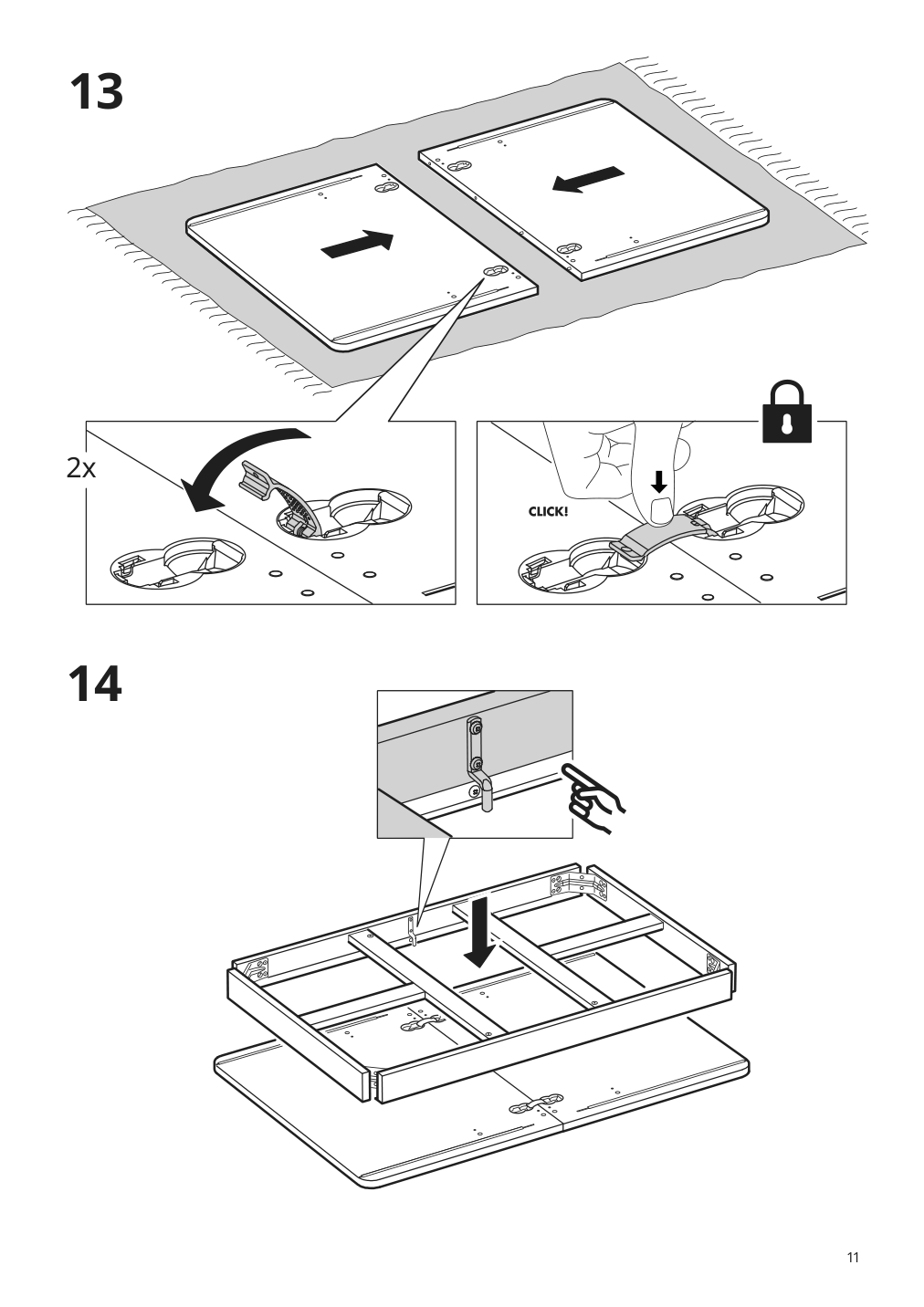 Assembly instructions for IKEA Roenninge extendable table birch | Page 11 - IKEA RÖNNINGE / LISABO table and 4 chairs 694.290.56