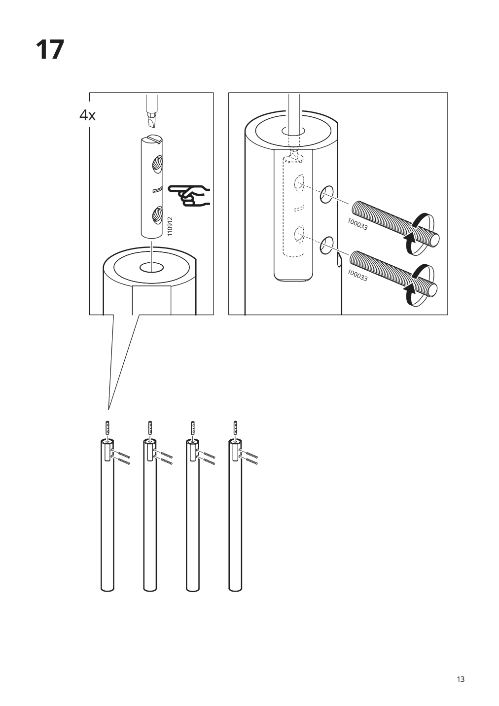 Assembly instructions for IKEA Roenninge extendable table birch | Page 13 - IKEA RÖNNINGE / LISABO table and 4 chairs 195.549.29