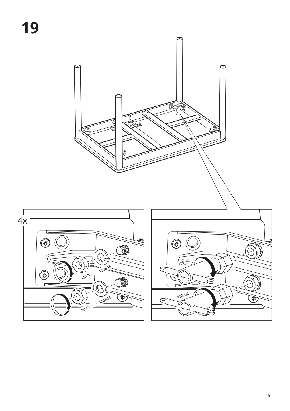 Assembly instructions for IKEA Roenninge extendable table birch | Page 15 - IKEA RÖNNINGE / LISABO table and 4 chairs 195.549.29