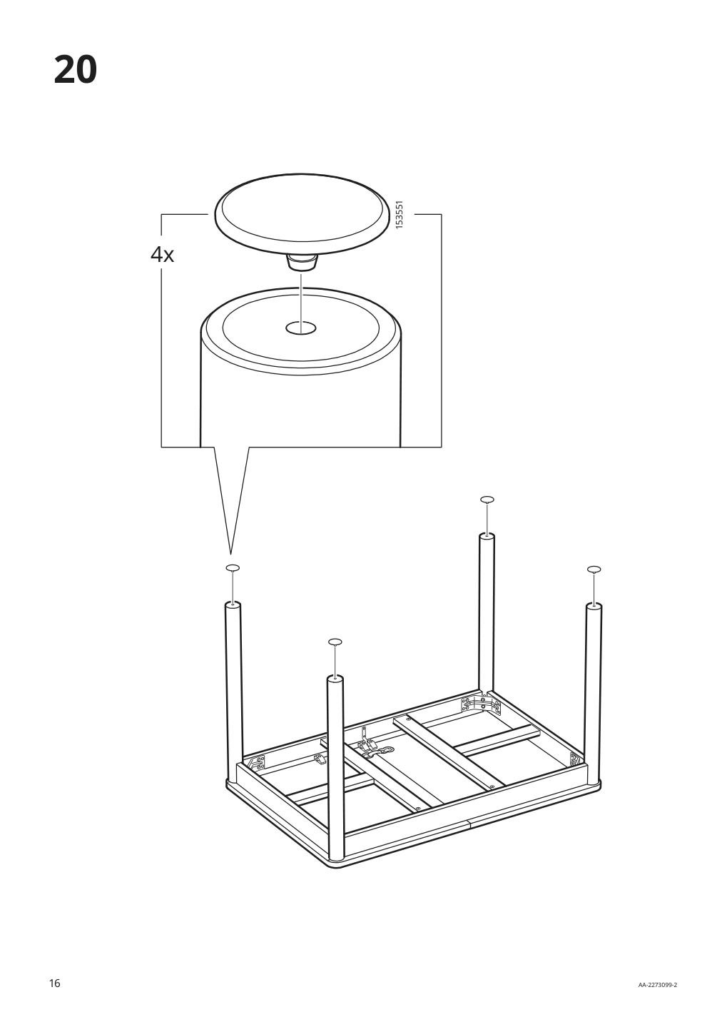 Assembly instructions for IKEA Roenninge extendable table birch | Page 16 - IKEA RÖNNINGE / RÖNNINGE table and 4 chairs 994.290.45