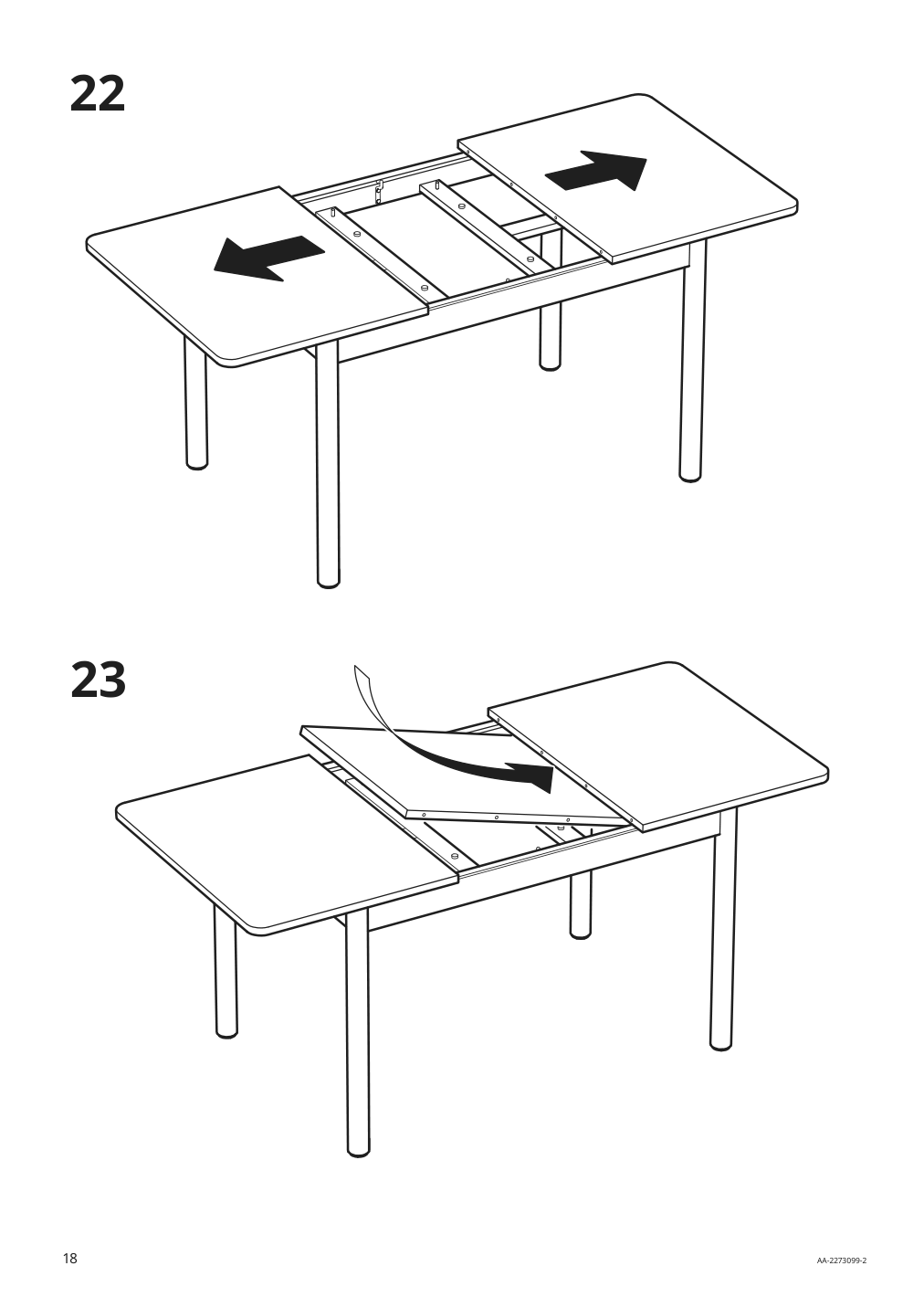 Assembly instructions for IKEA Roenninge extendable table birch | Page 18 - IKEA RÖNNINGE / ODGER table and 4 chairs 094.290.59