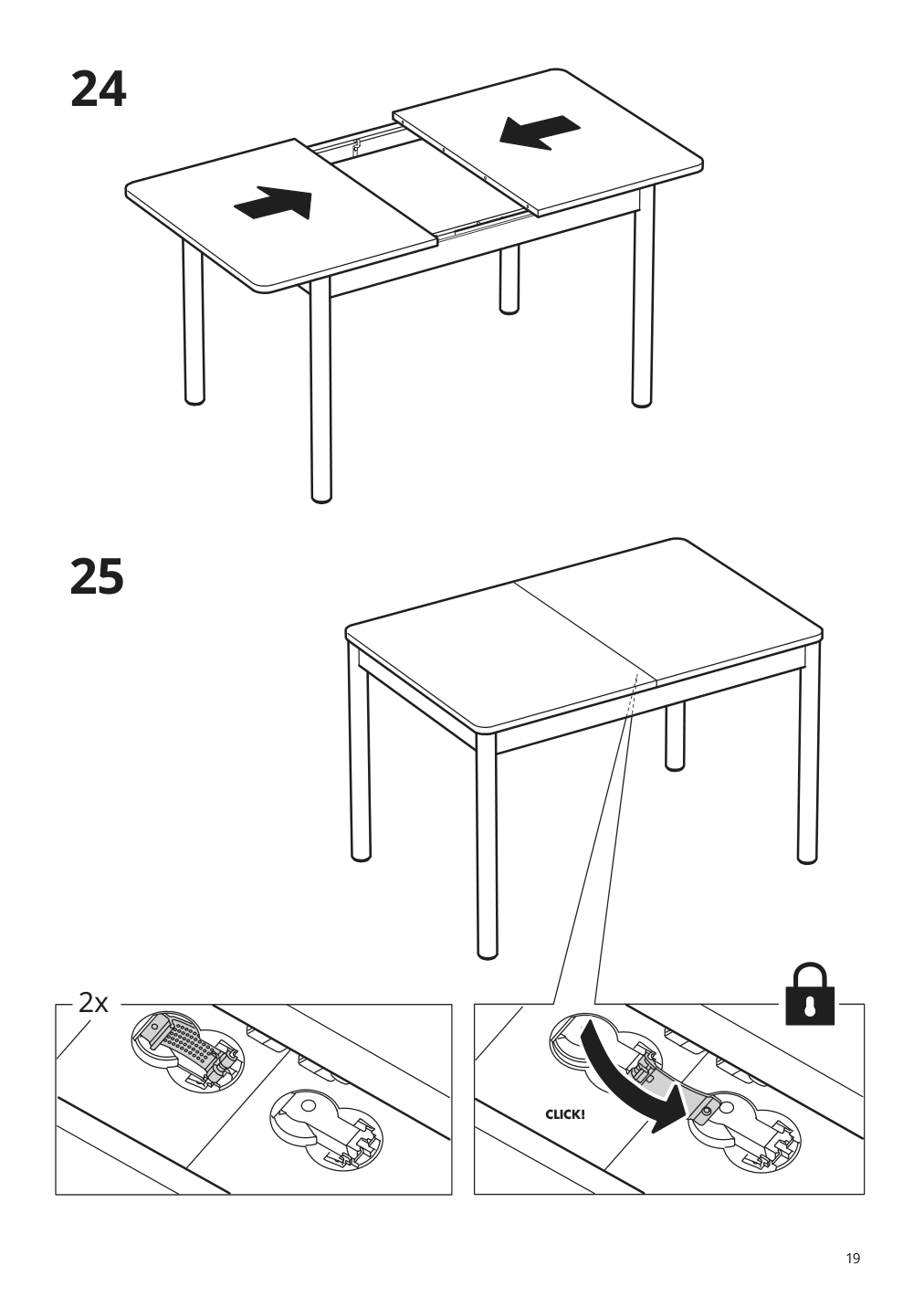 Assembly instructions for IKEA Roenninge extendable table birch | Page 19 - IKEA RÖNNINGE / RÖNNINGE table and 4 chairs 994.290.45