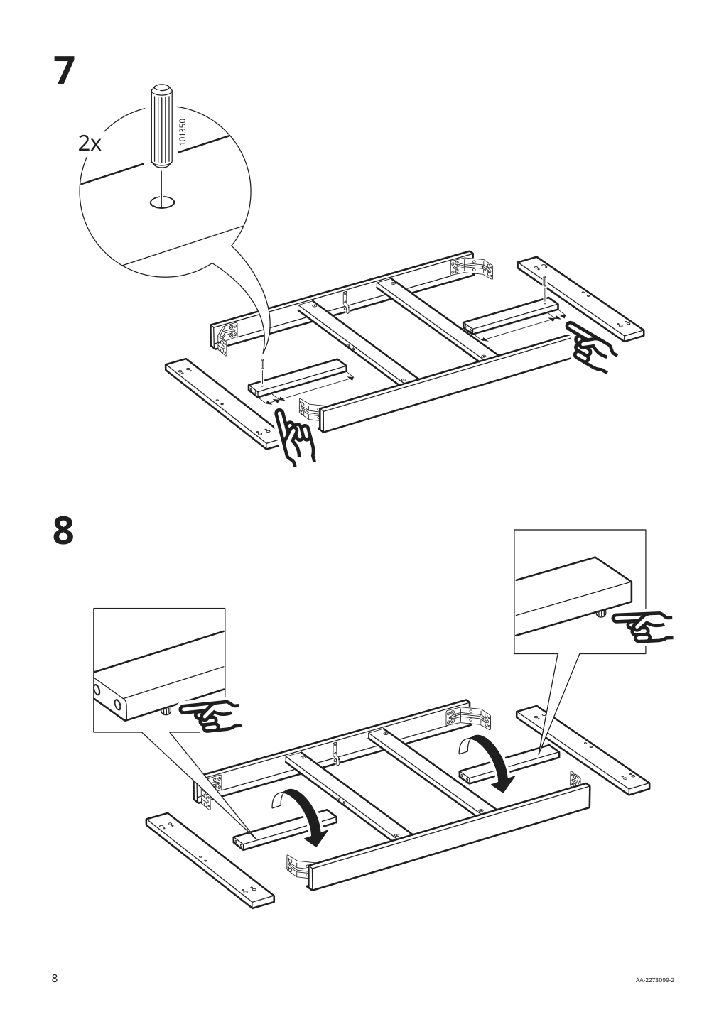 Assembly instructions for IKEA Roenninge extendable table birch | Page 8 - IKEA RÖNNINGE / LISABO table and 4 chairs 694.290.56