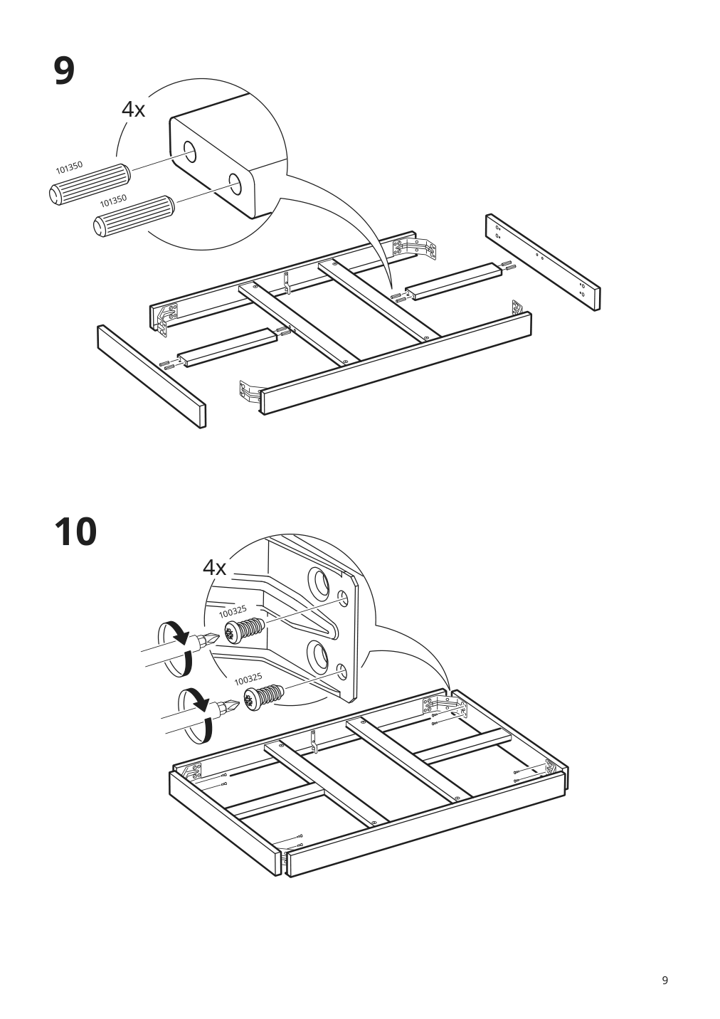 Assembly instructions for IKEA Roenninge extendable table birch | Page 9 - IKEA RÖNNINGE / RÖNNINGE table and 4 chairs 994.290.45