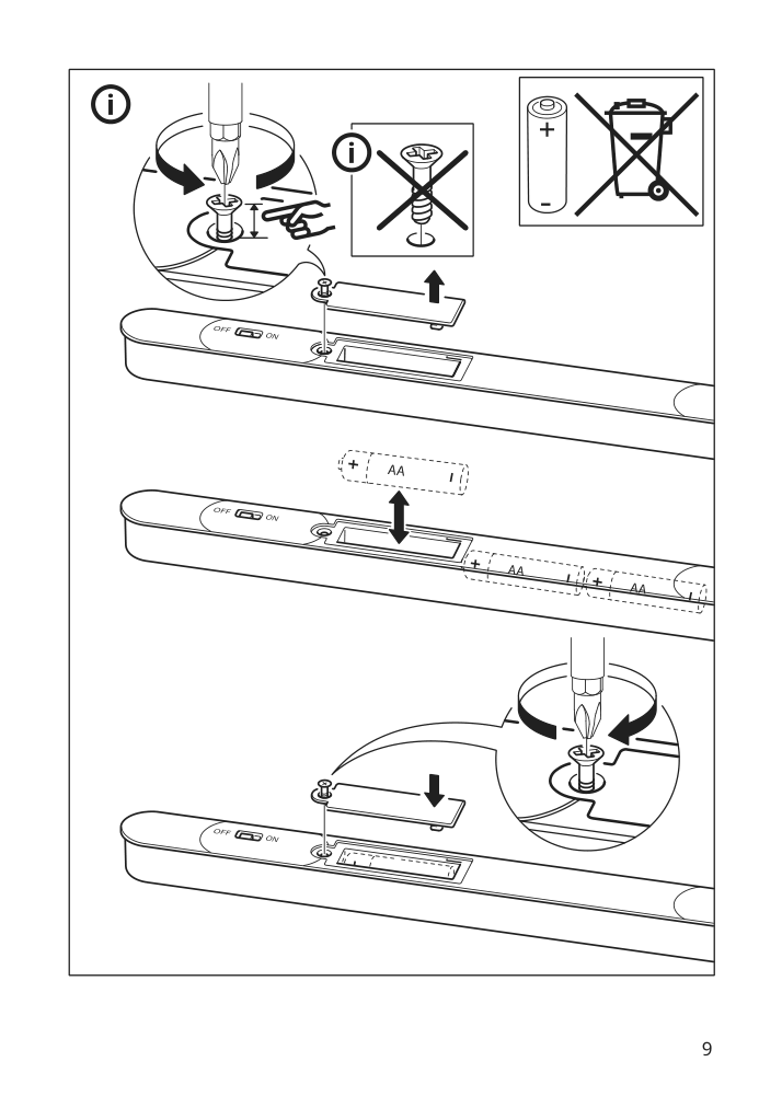 Assembly instructions for IKEA Rolfstorp led light dimmable | Page 9 - IKEA ROLFSTORP LED light 905.199.17