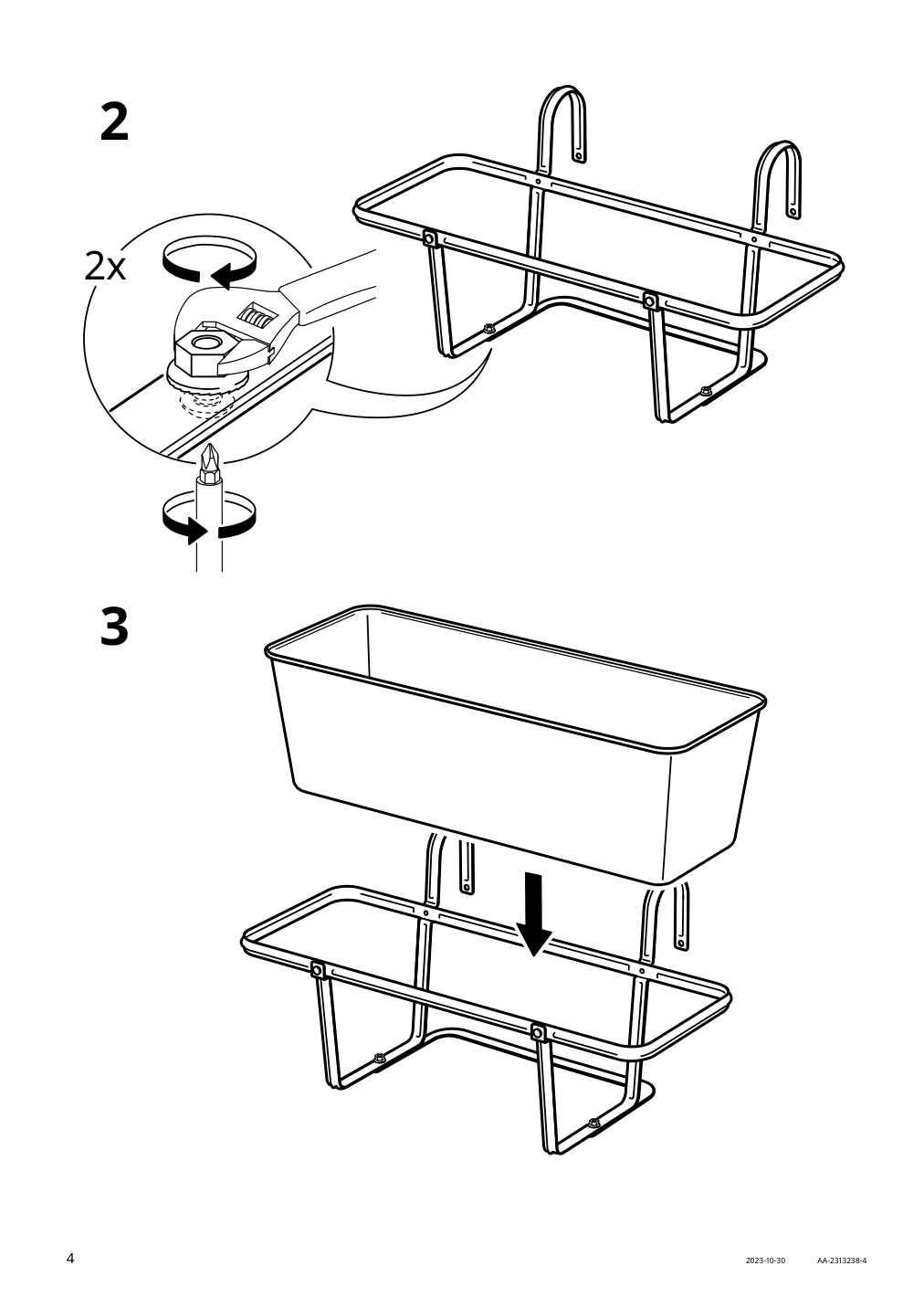 Assembly instructions for IKEA Rosenkal flower box with holder outdoor light gray | Page 4 - IKEA ROSENKÅL flower box with holder 905.607.56