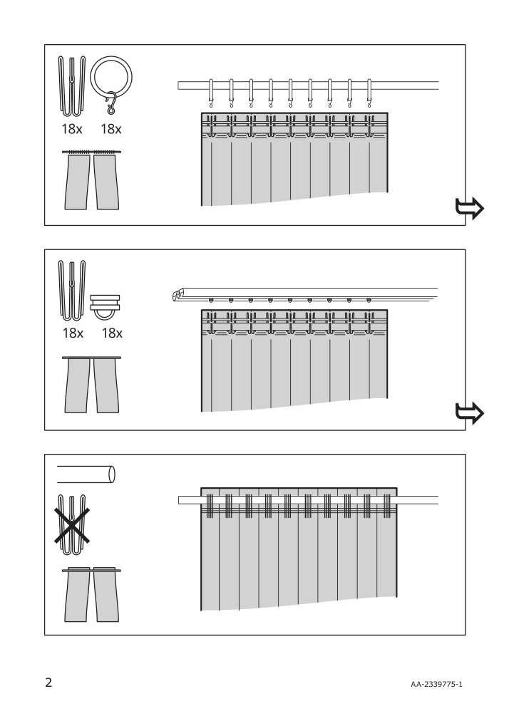 Assembly instructions for IKEA Rosenmandel black out curtains 1 pair dark green | Page 2 - IKEA ROSENMANDEL black-out curtains, 1 pair 705.390.68