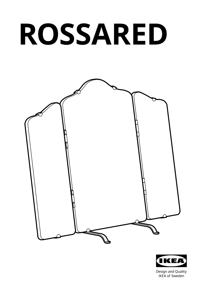 Assembly instructions for IKEA Rossared tri fold mirror | Page 1 - IKEA ROSSARED tri-fold mirror 604.712.81