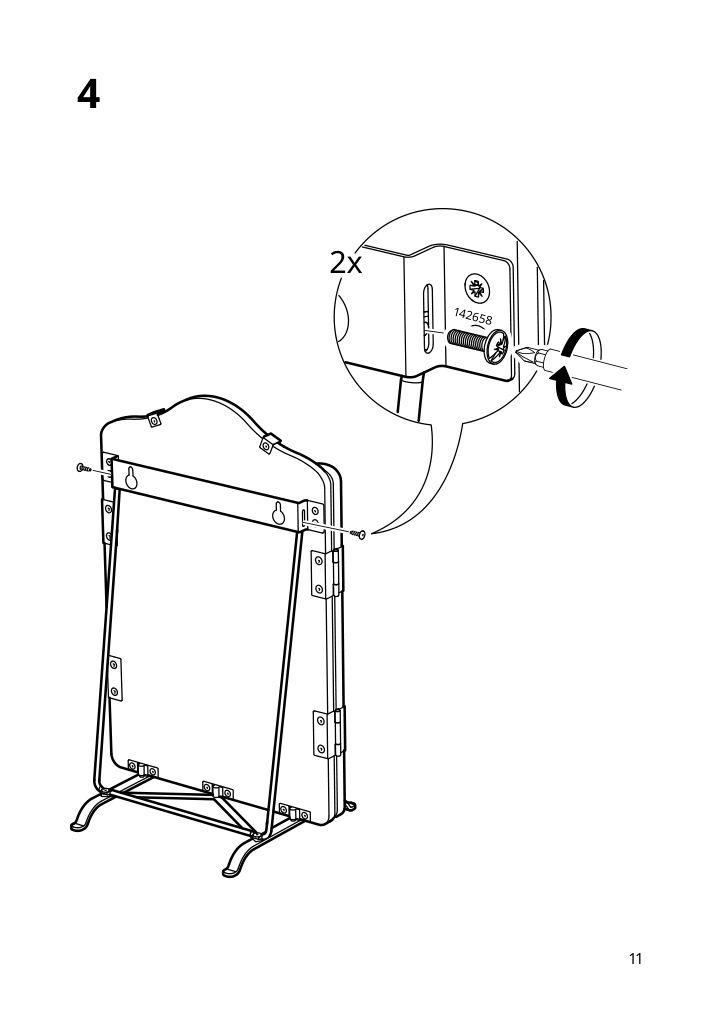 Assembly instructions for IKEA Rossared tri fold mirror | Page 11 - IKEA ROSSARED tri-fold mirror 604.712.81