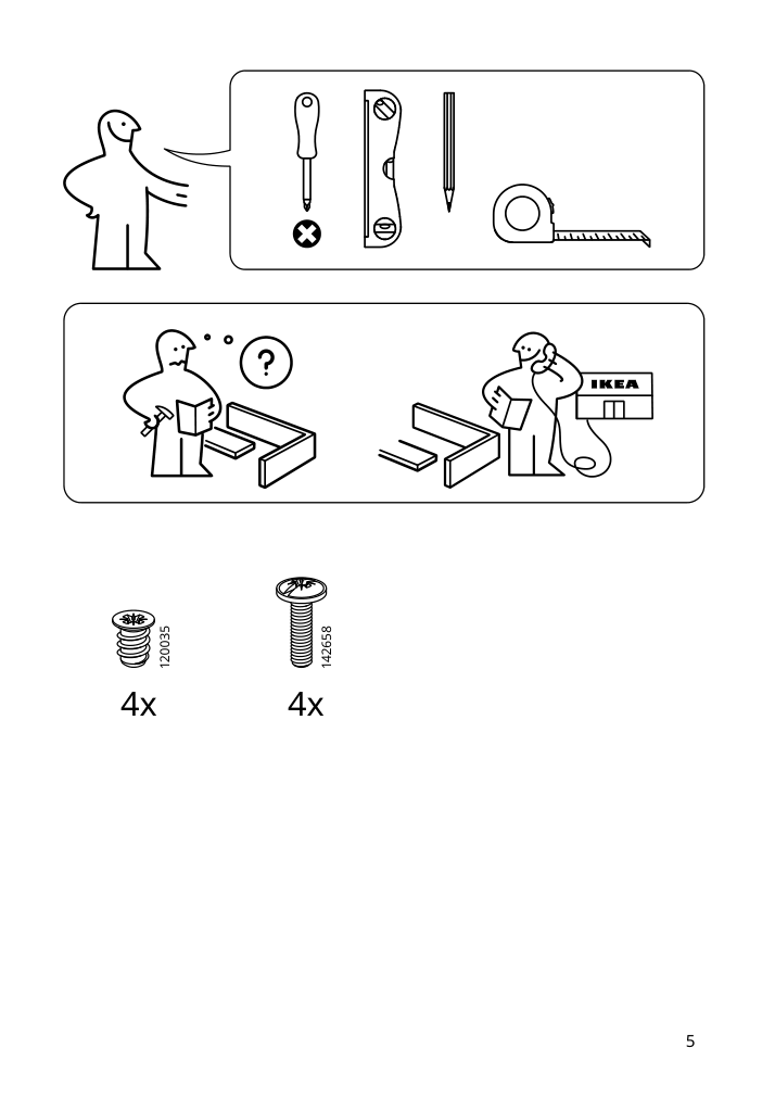 Assembly instructions for IKEA Rossared tri fold mirror | Page 5 - IKEA ROSSARED tri-fold mirror 604.712.81