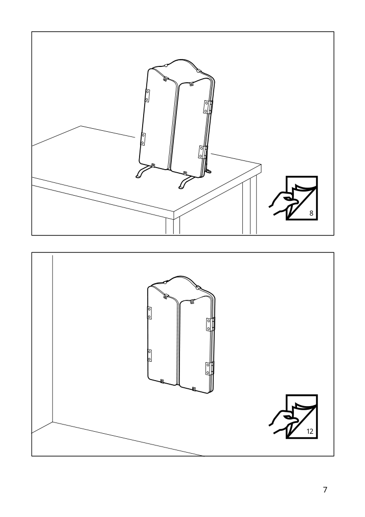 Assembly instructions for IKEA Rossared tri fold mirror | Page 7 - IKEA ROSSARED tri-fold mirror 604.712.81