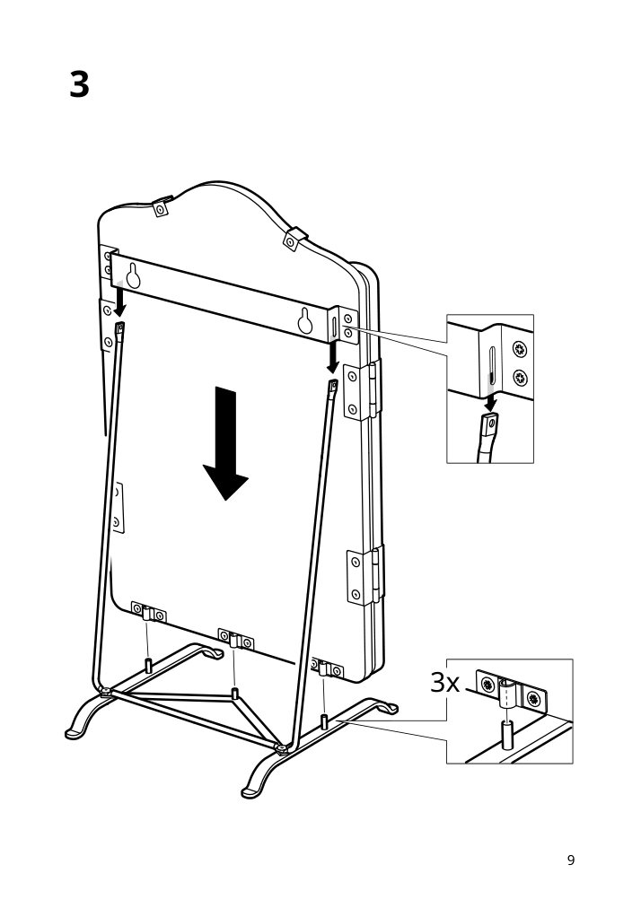 Assembly instructions for IKEA Rossared tri fold mirror | Page 9 - IKEA ROSSARED tri-fold mirror 604.712.81